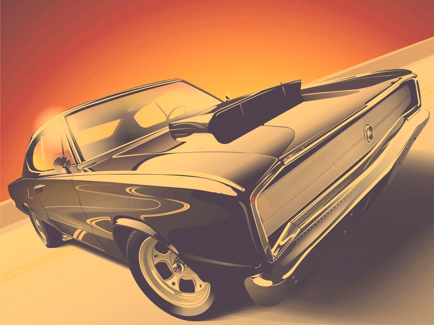 Векторный мускулкар обои