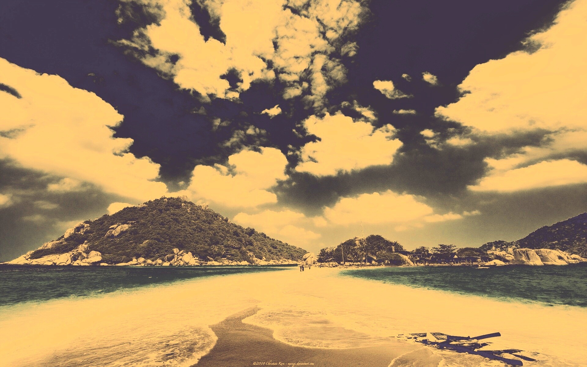 Двойное море обои