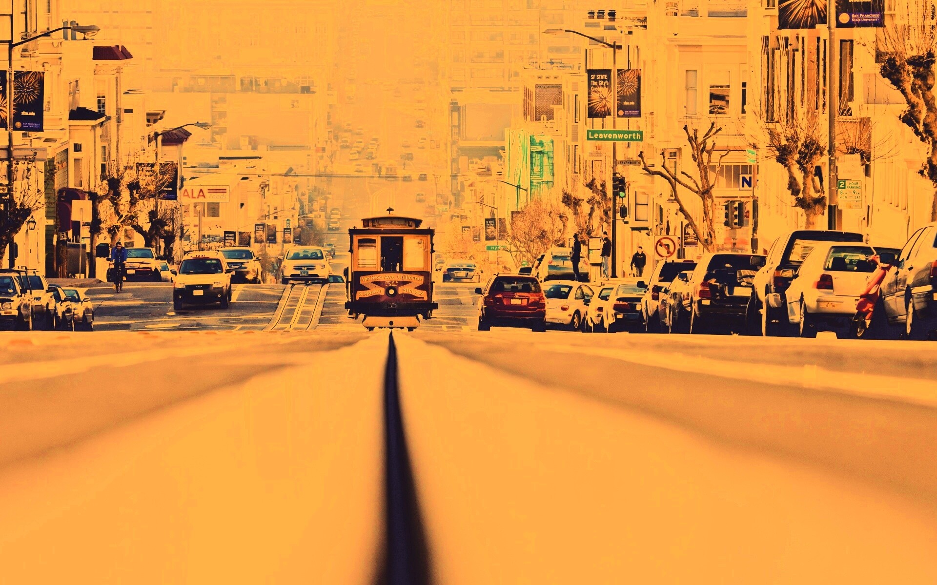 Утро в городе обои