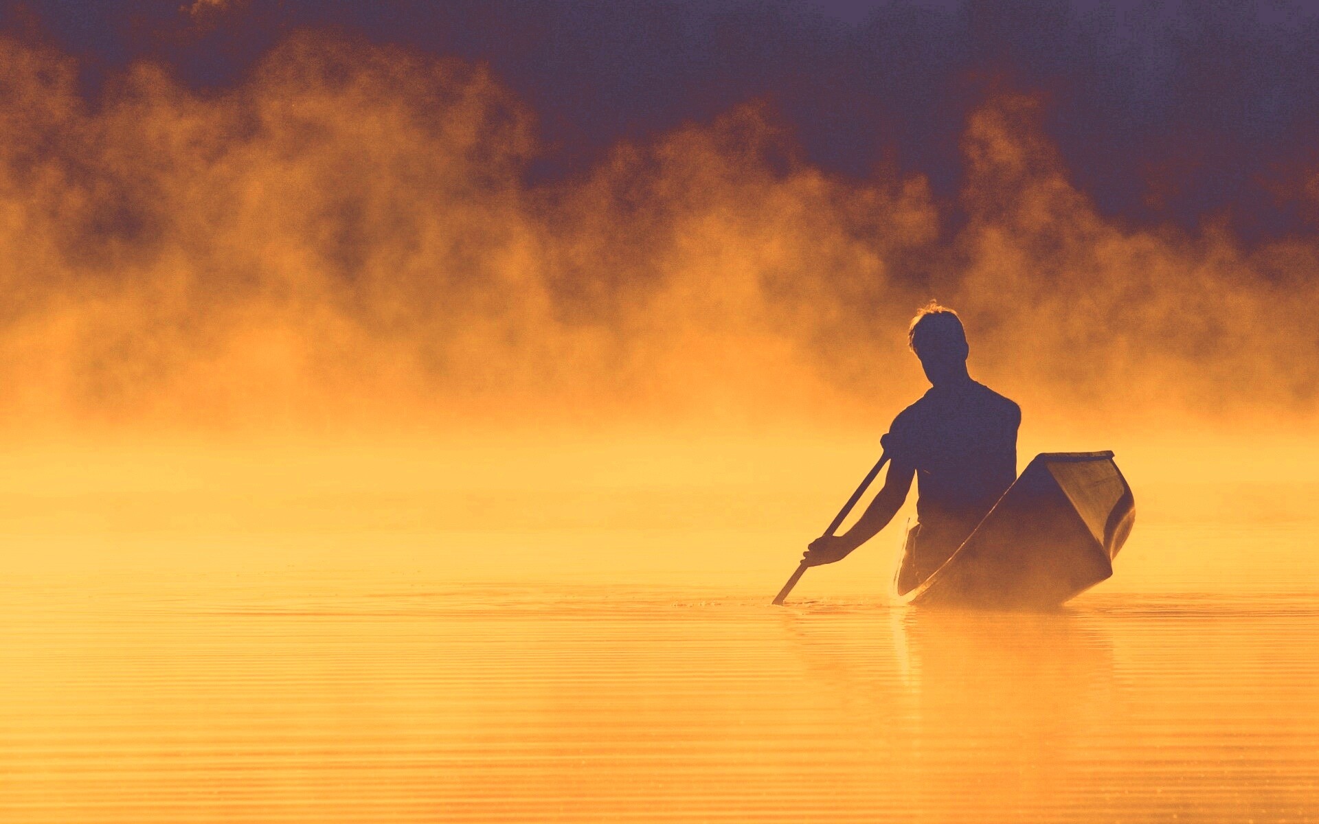 Один в лодке обои