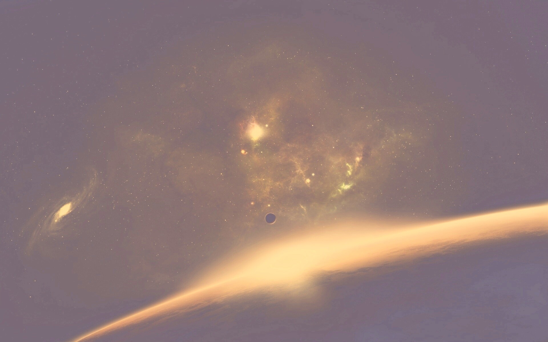 Восход в космосе обои