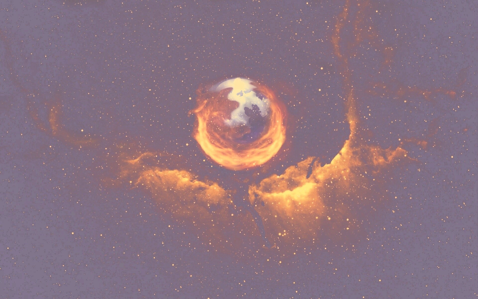 Firefox в космосе обои