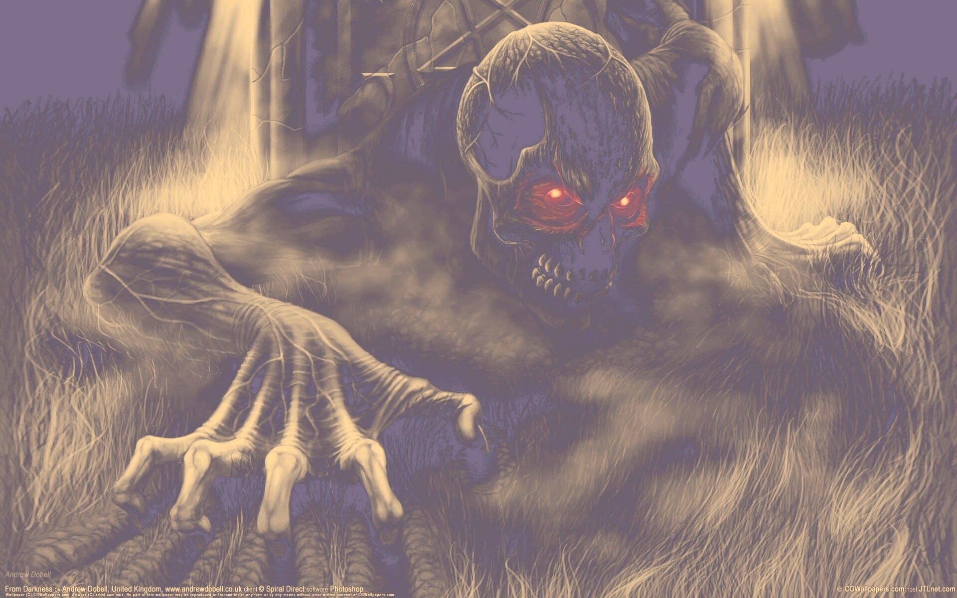 Черный труп вылезает из могилы обои