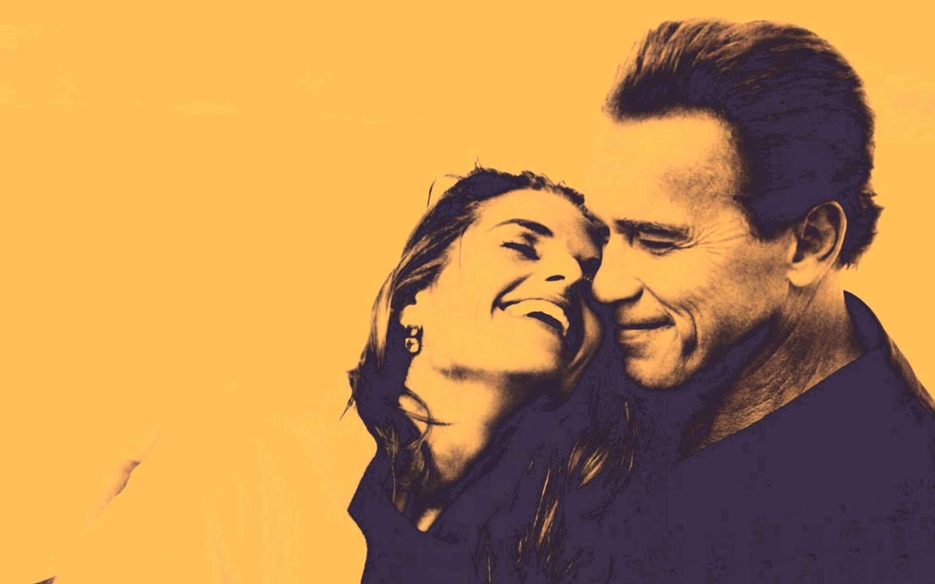 Арнольд Шварцнегер с девушкой обои