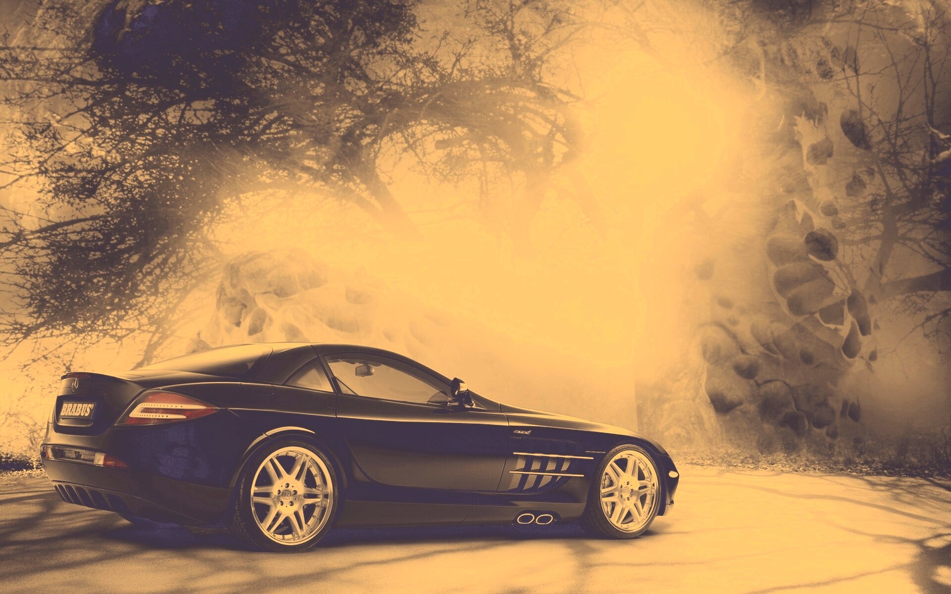 Черный спорткар Мерседес обои