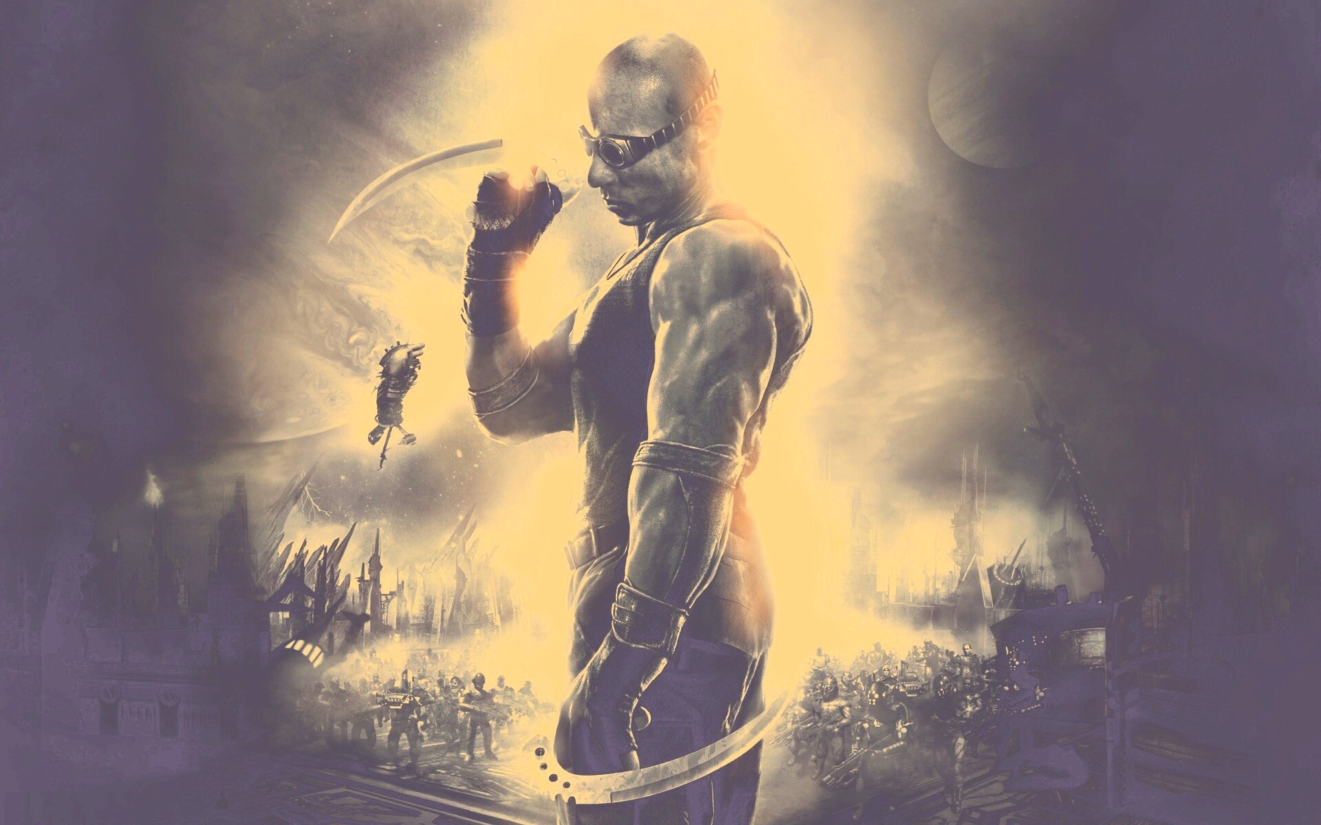 Риддик с клинками обои