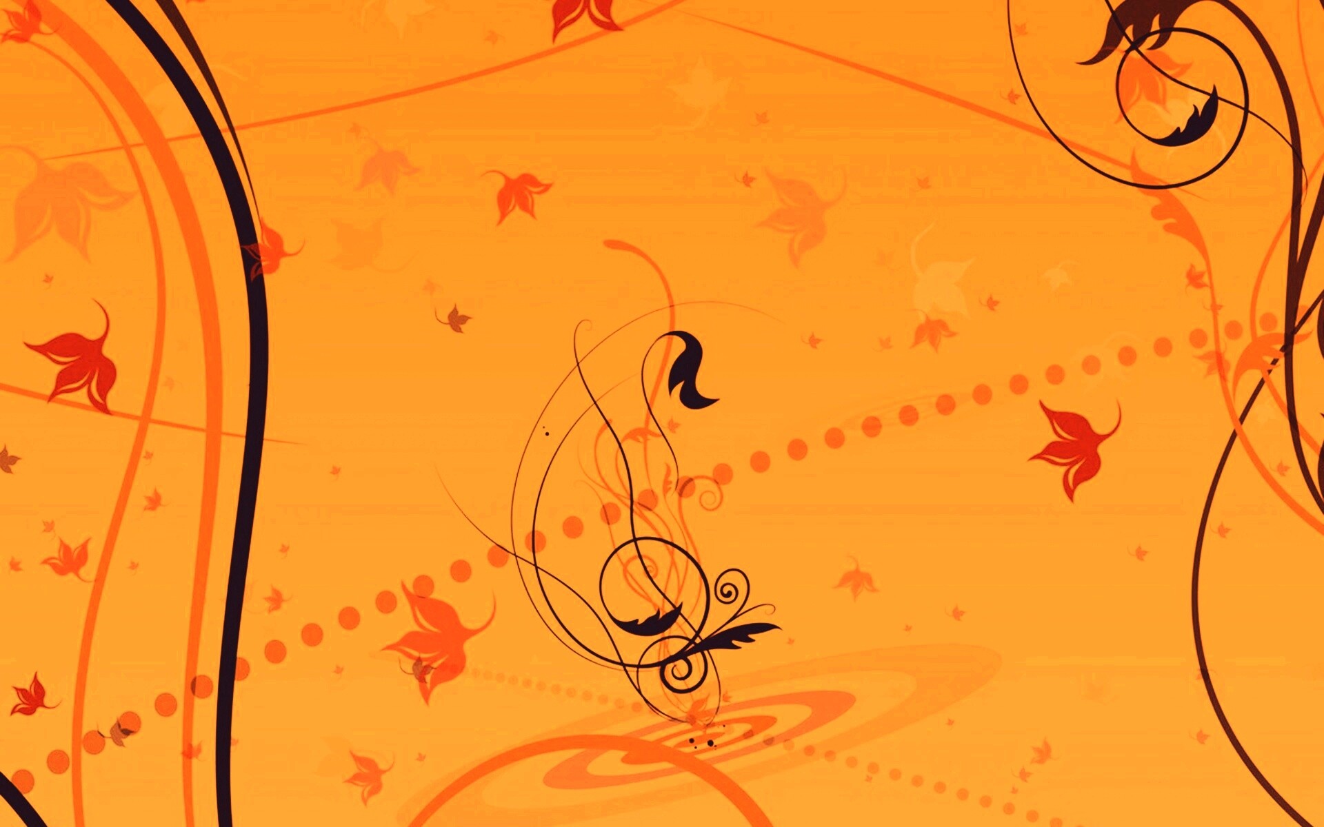 Цветы и завитки обои