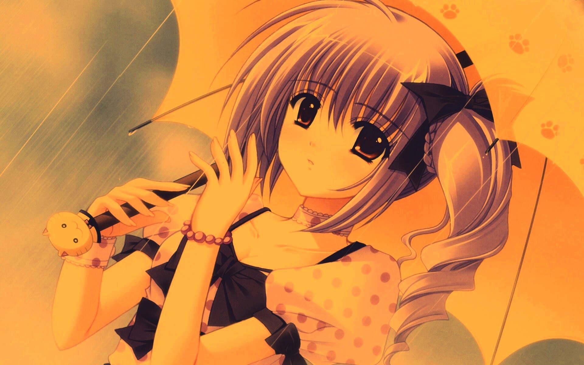 Девочка с зонтиком обои