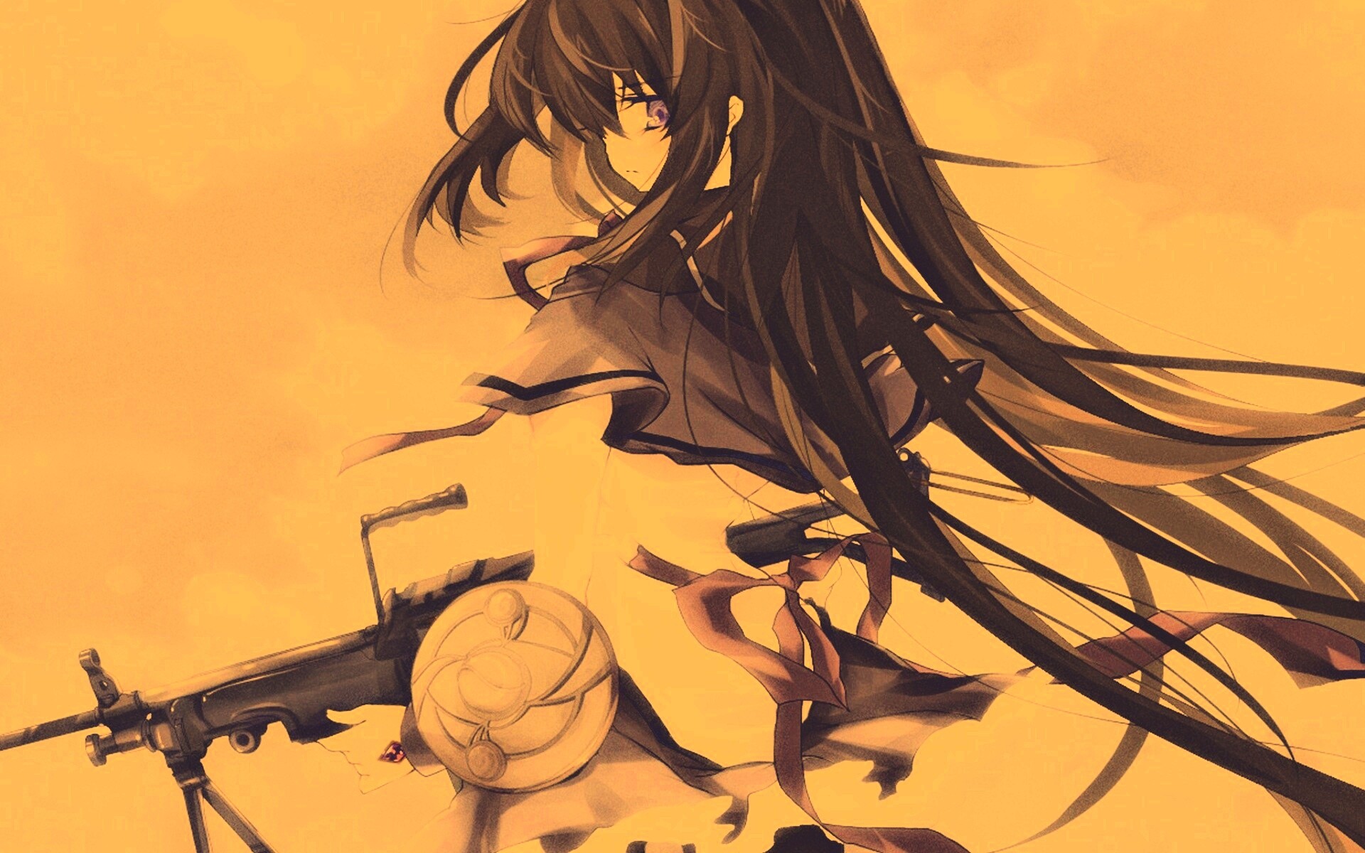 Девушка с автоматом обои