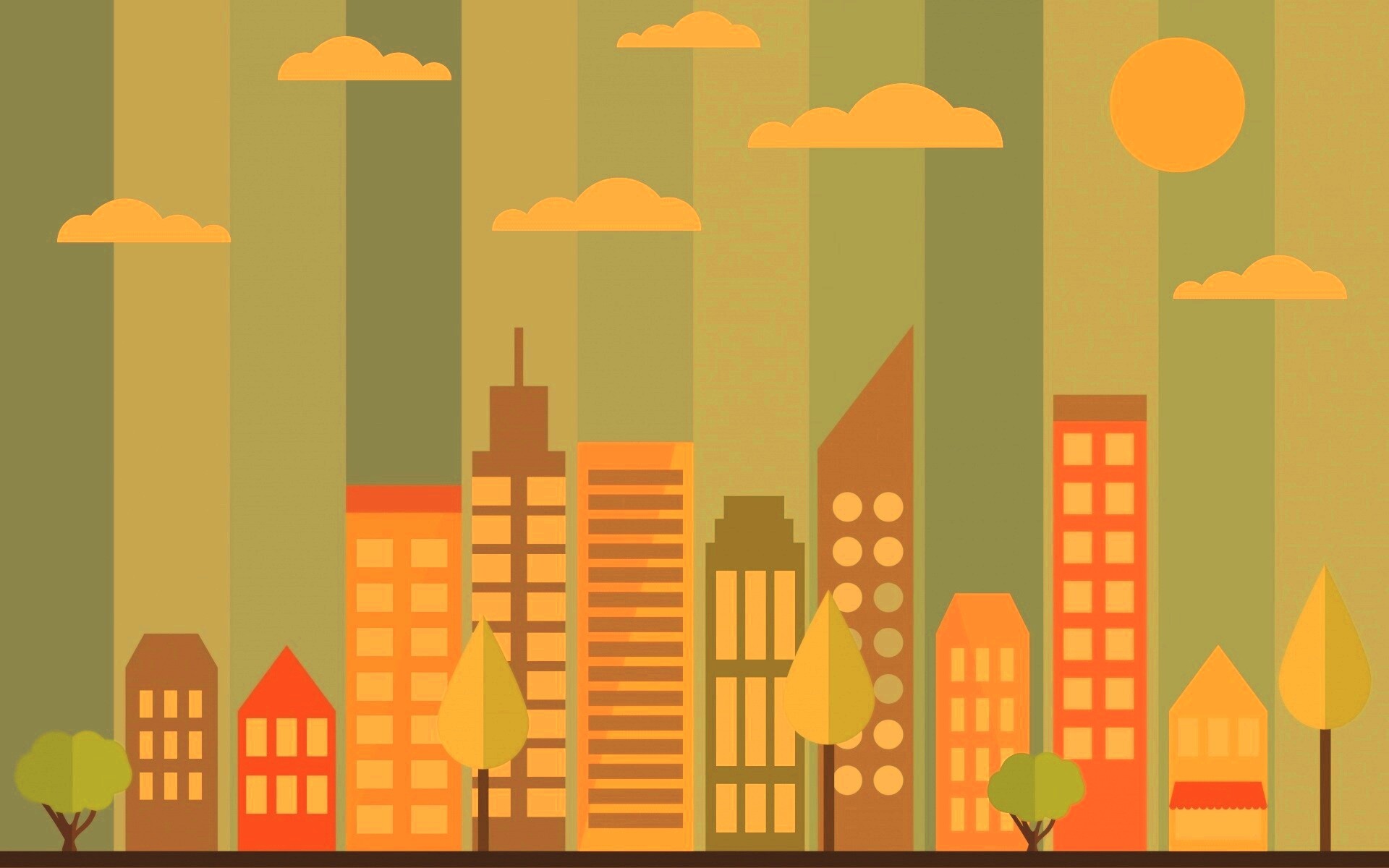 Векторный рисунок города обои