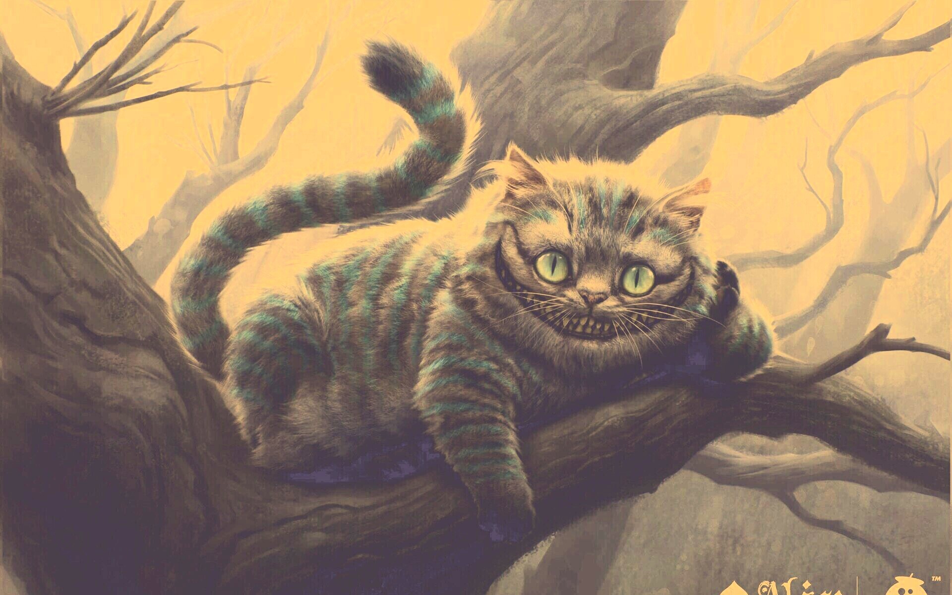 Чеширский кот обои