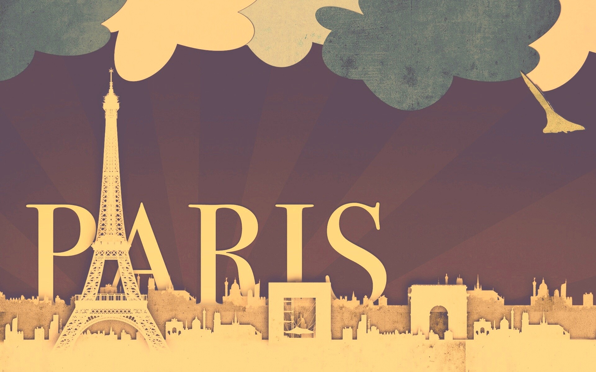 Париж в стиле декупажа обои