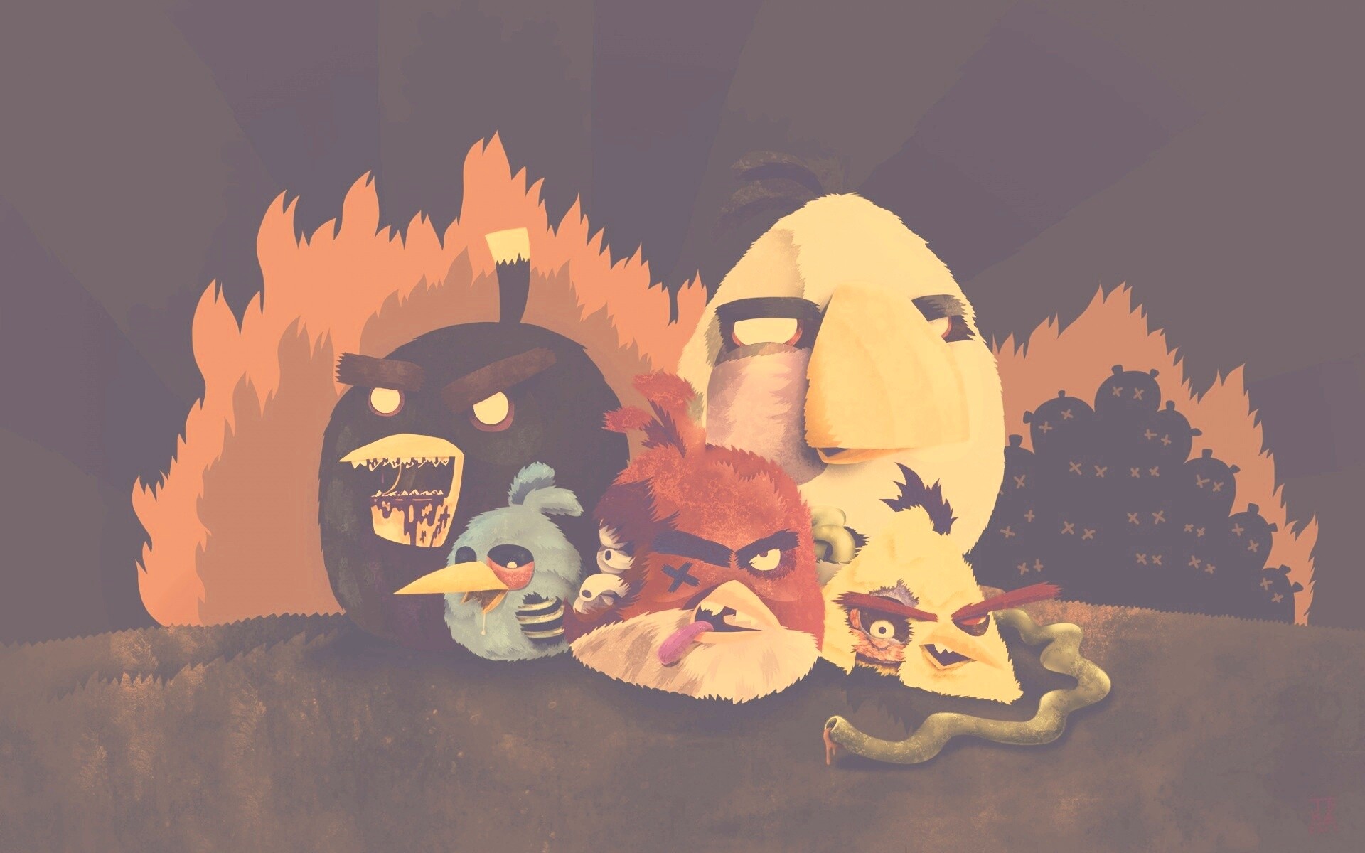 Angry Zombie Birds обои