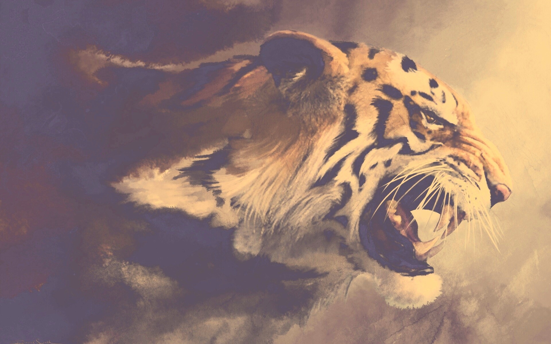 Картина с тигром обои