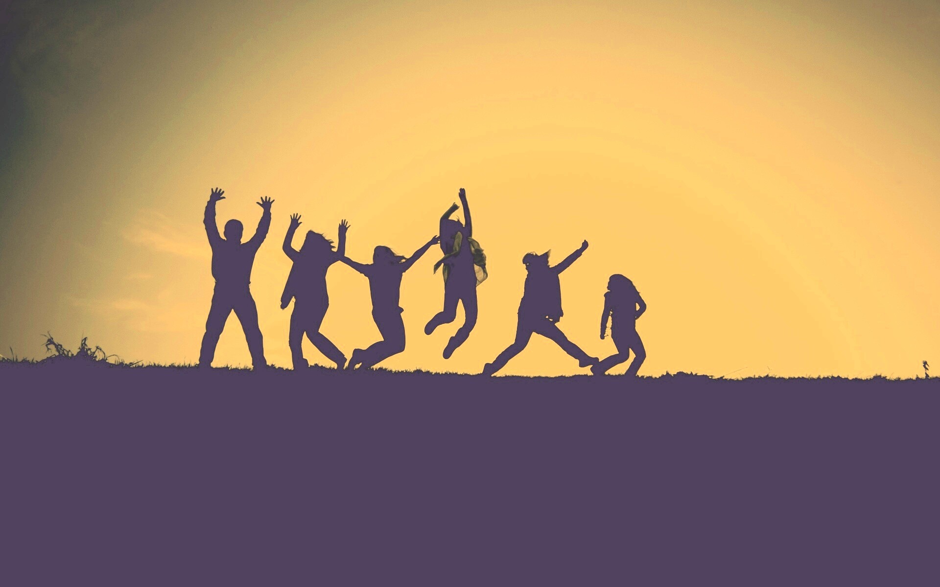 Силуэты людей обои