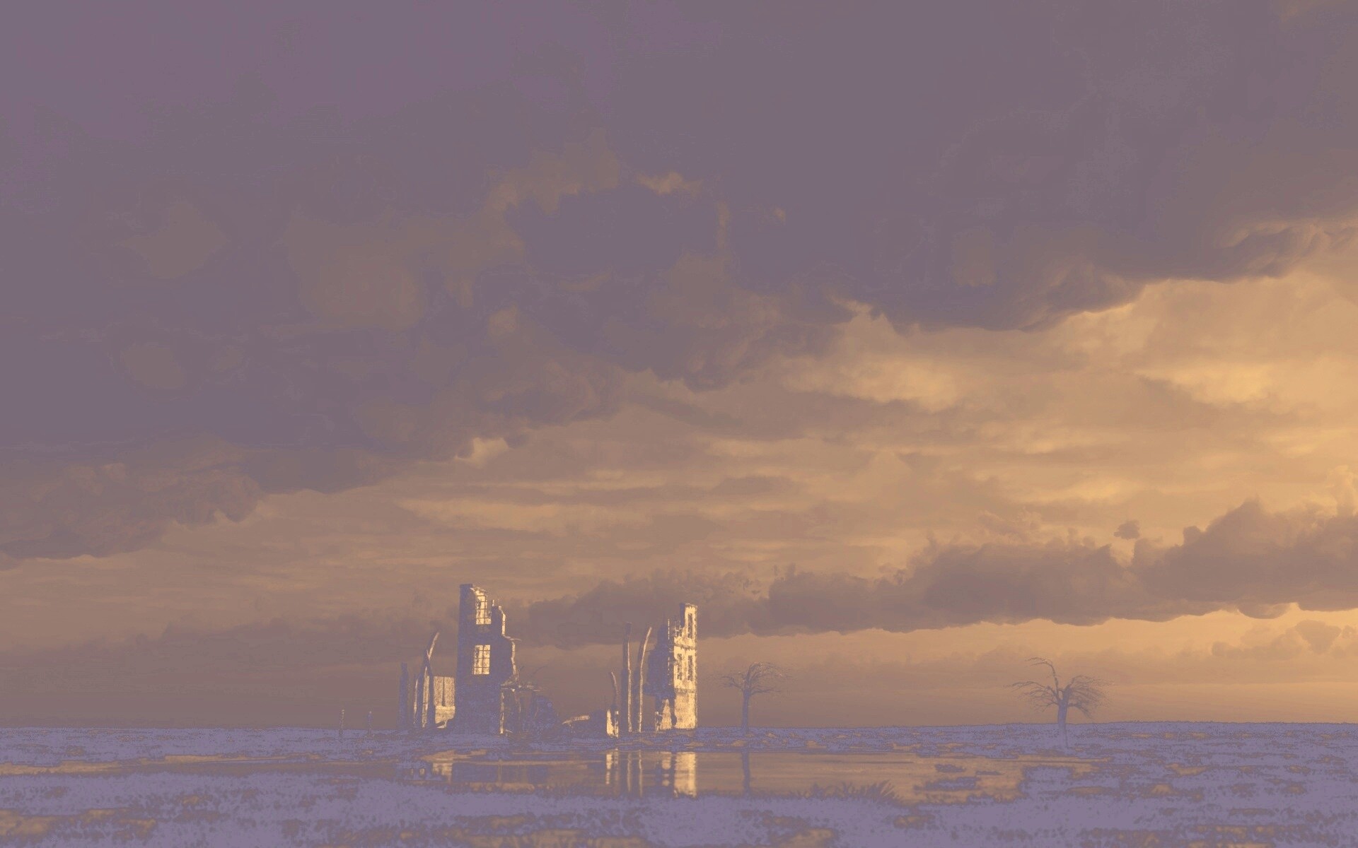 Руины здания обои