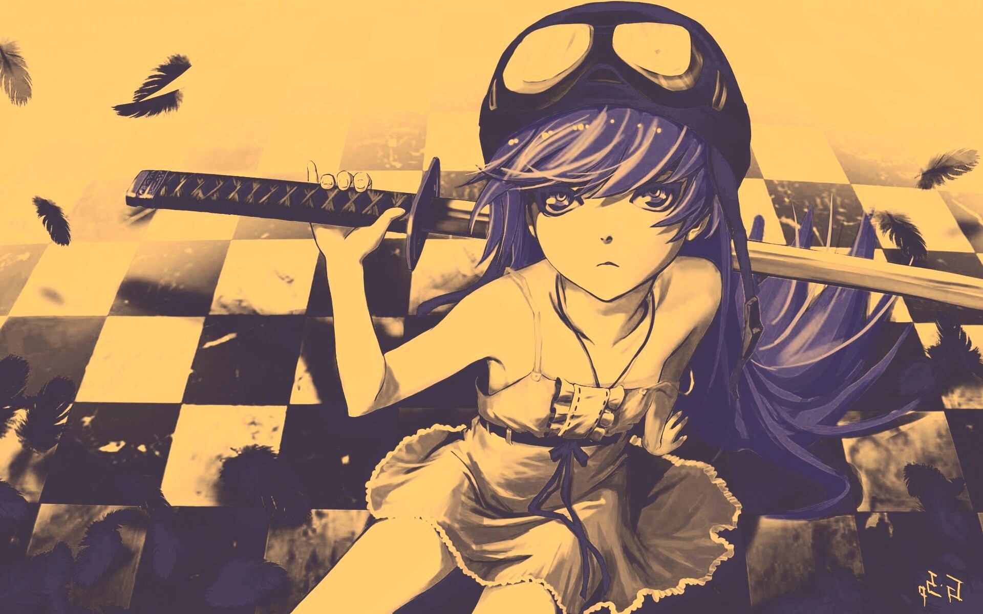 Девушка с катаной обои