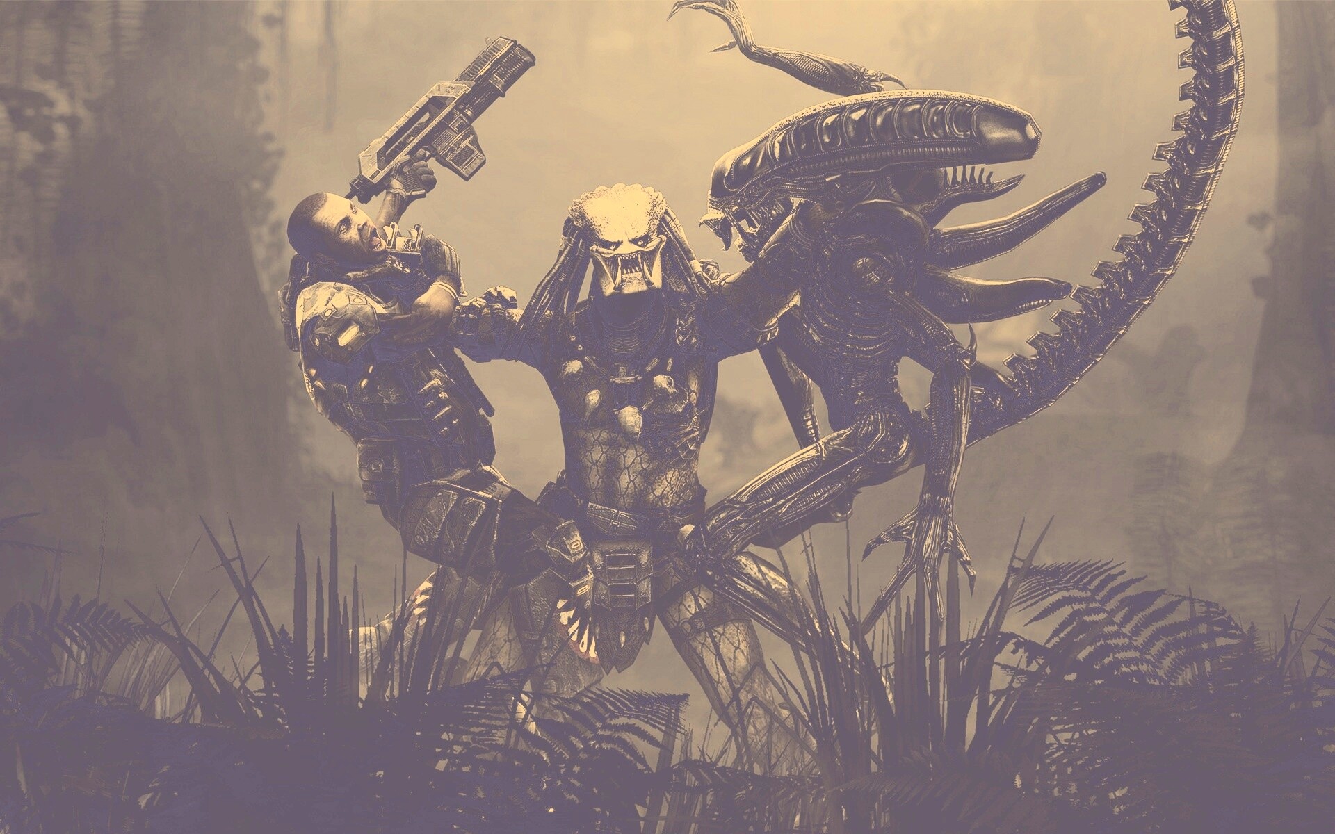 Чужой против Хищника обои