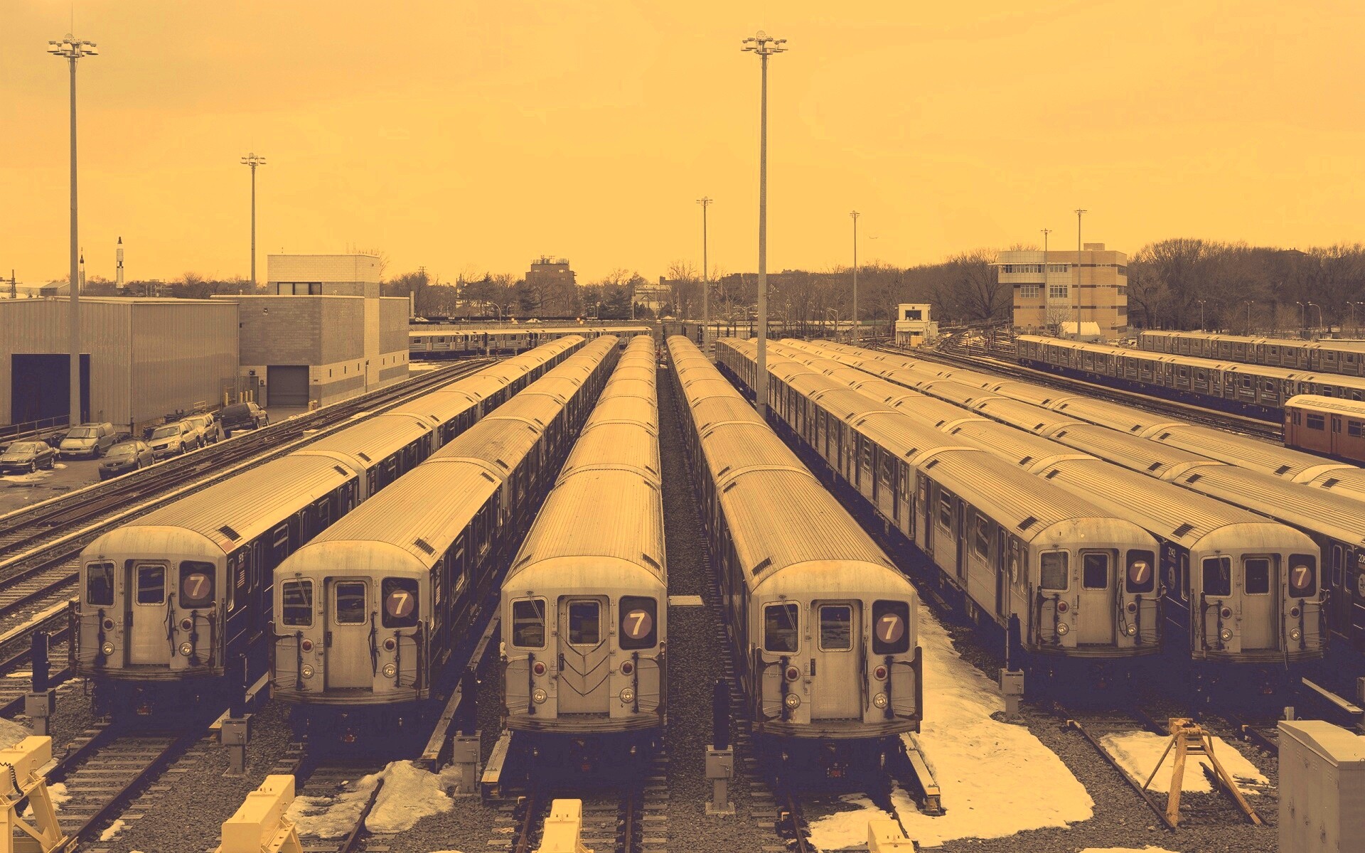 Вагоны метро на стоянке обои