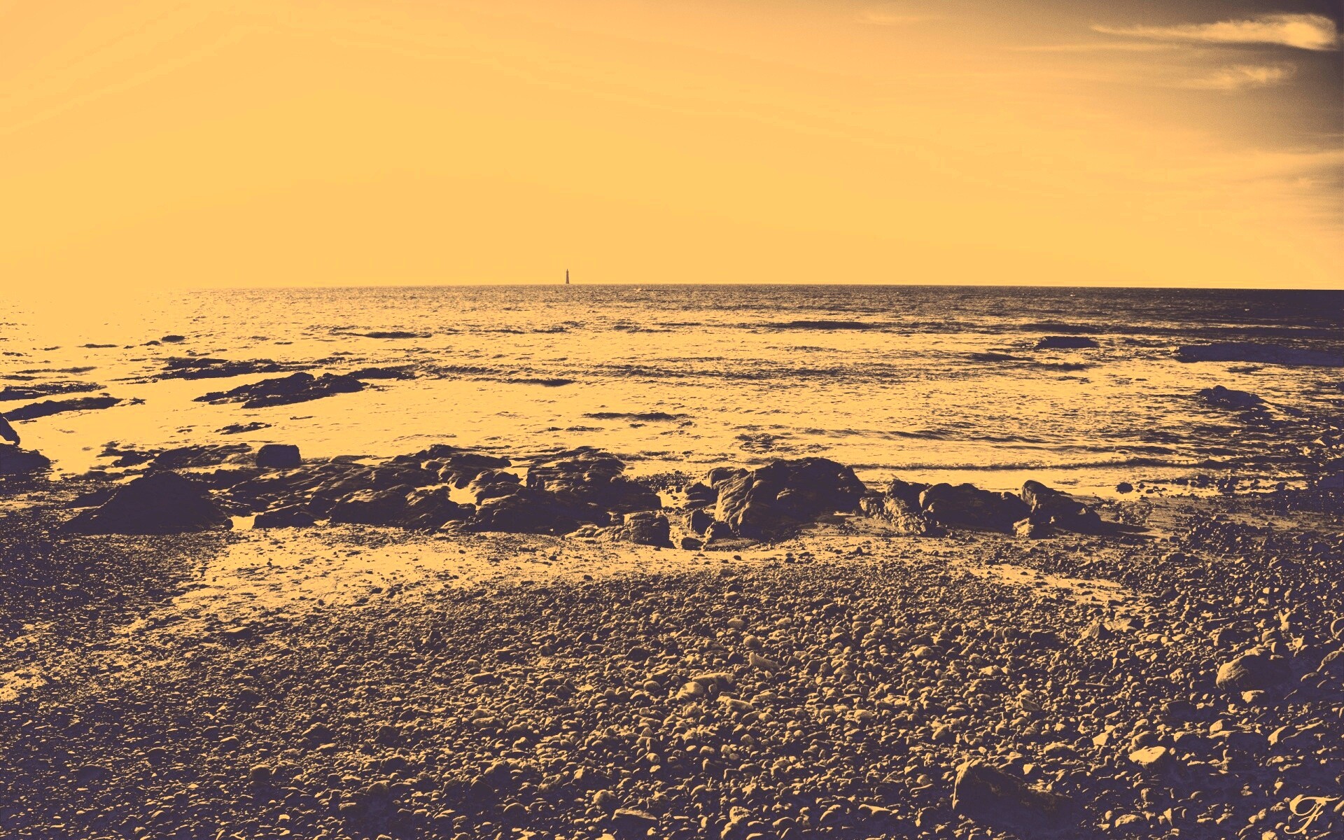 Чёрно-белое фото побережья обои