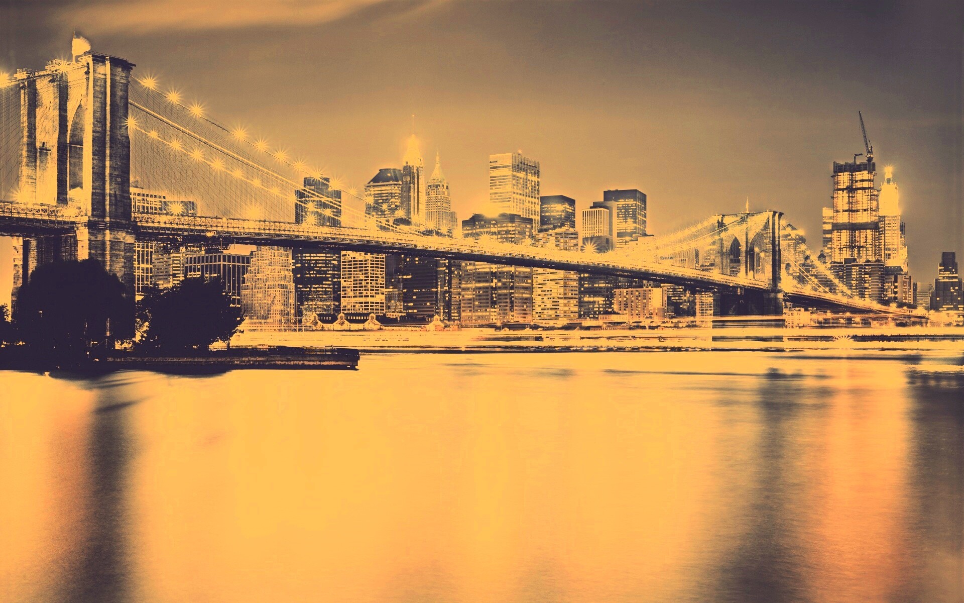 Огни ночного города обои