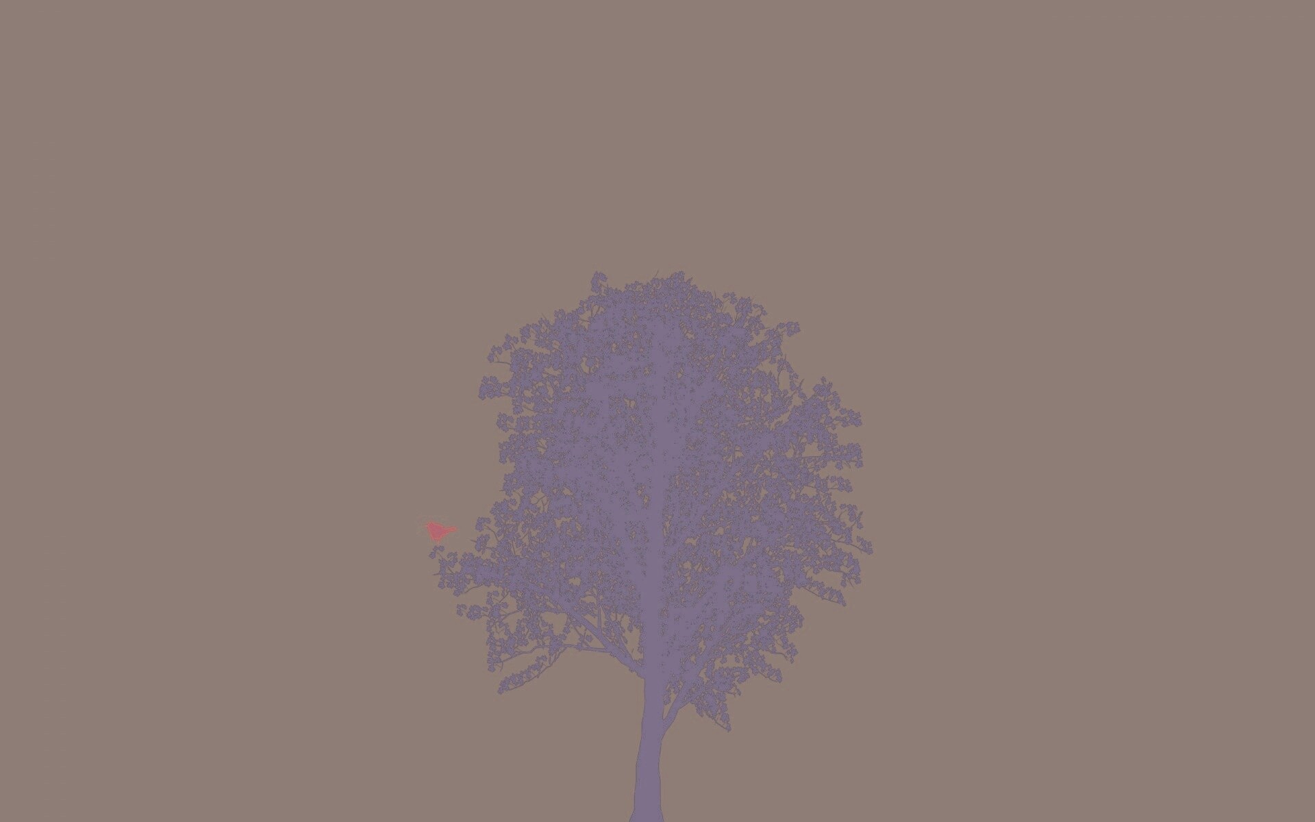 Дерево и птица обои