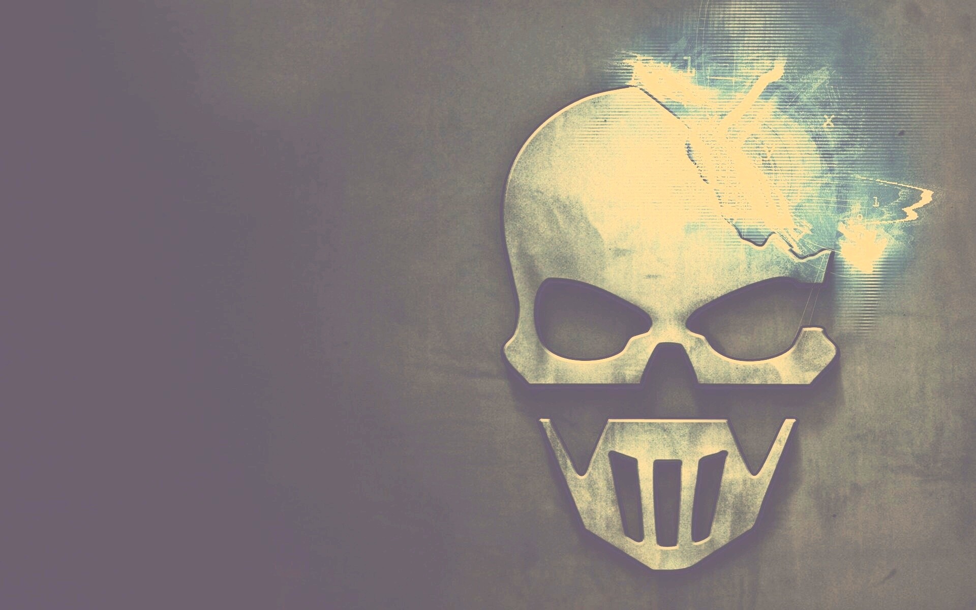 Контур стального черепа обои