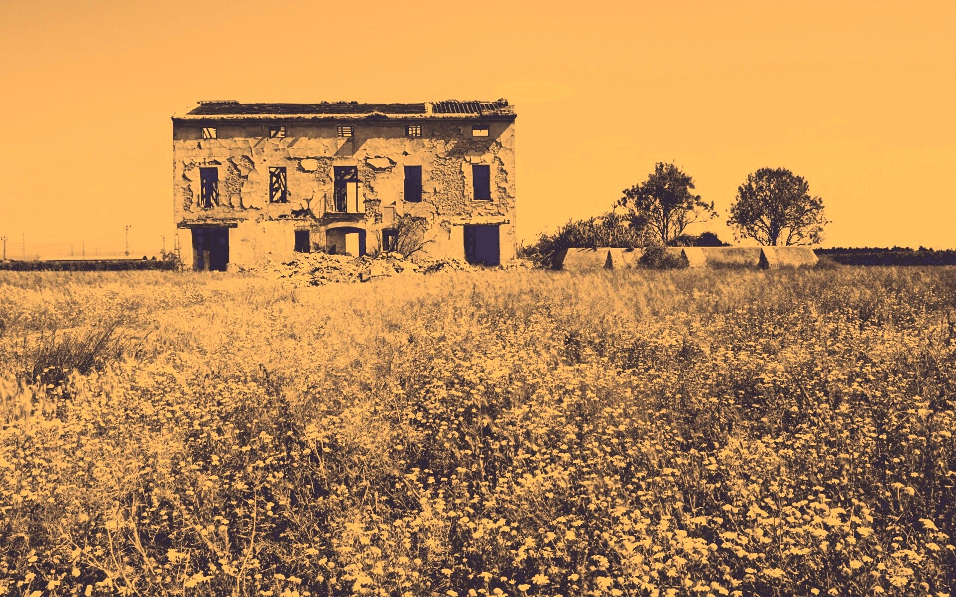 Руины жилого дома обои