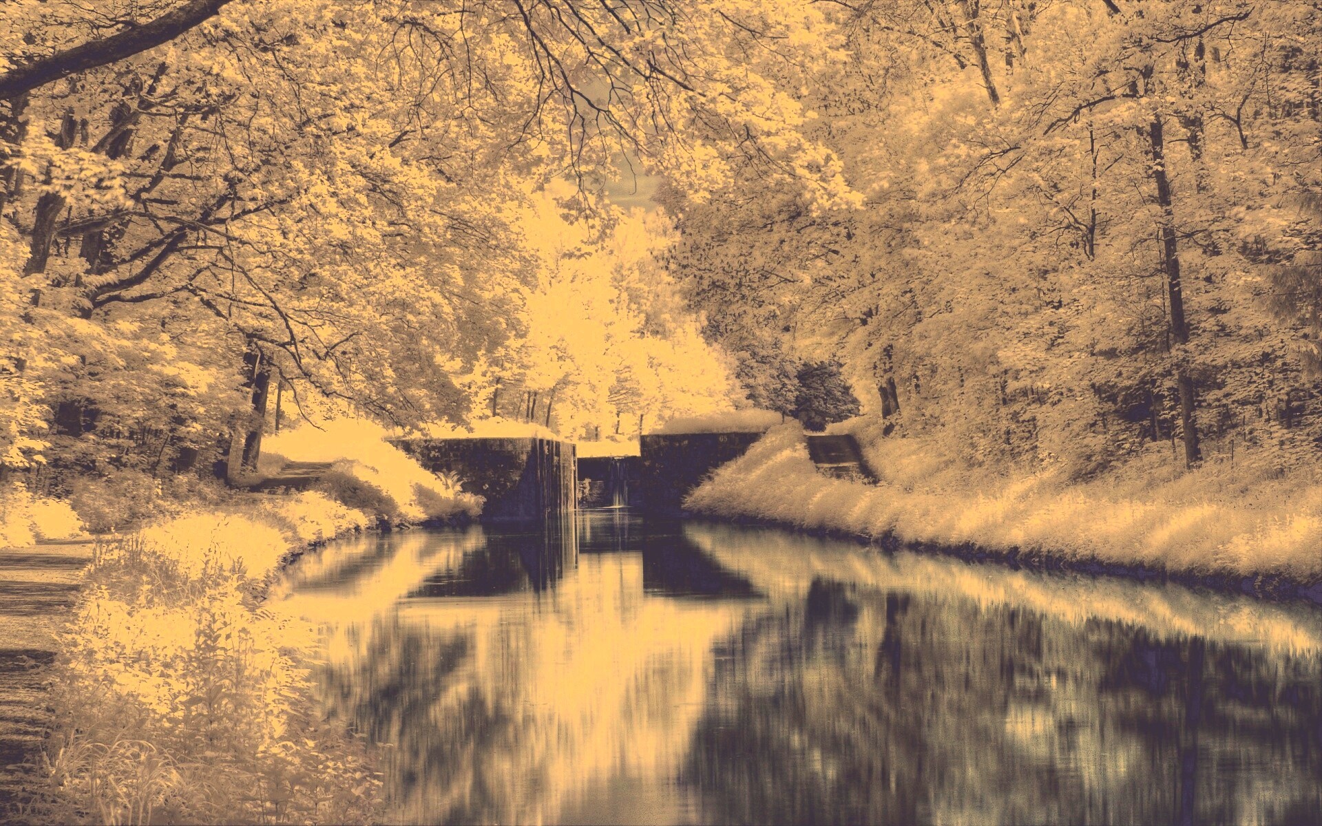 Замёрзжий канал обои