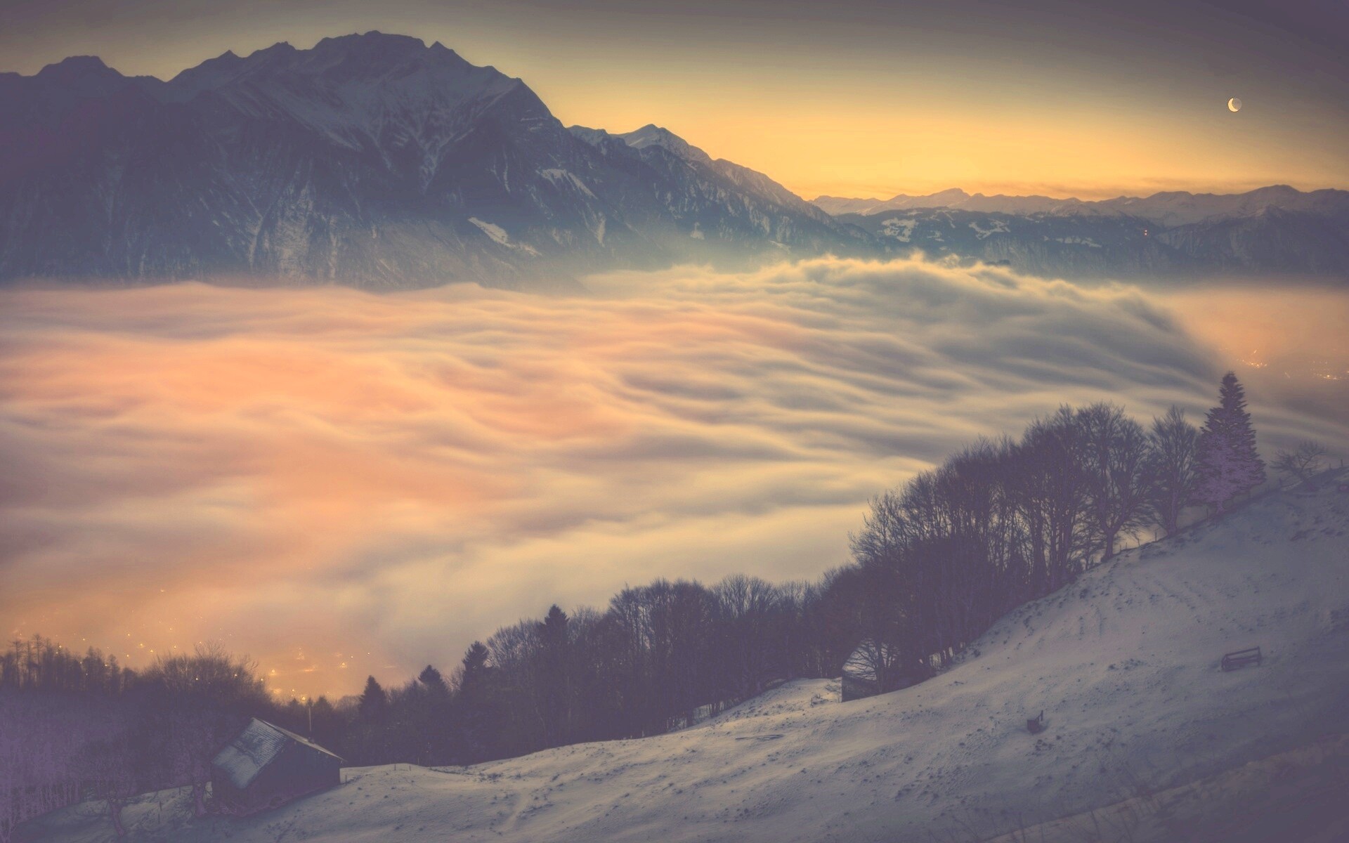 Туман в долине обои