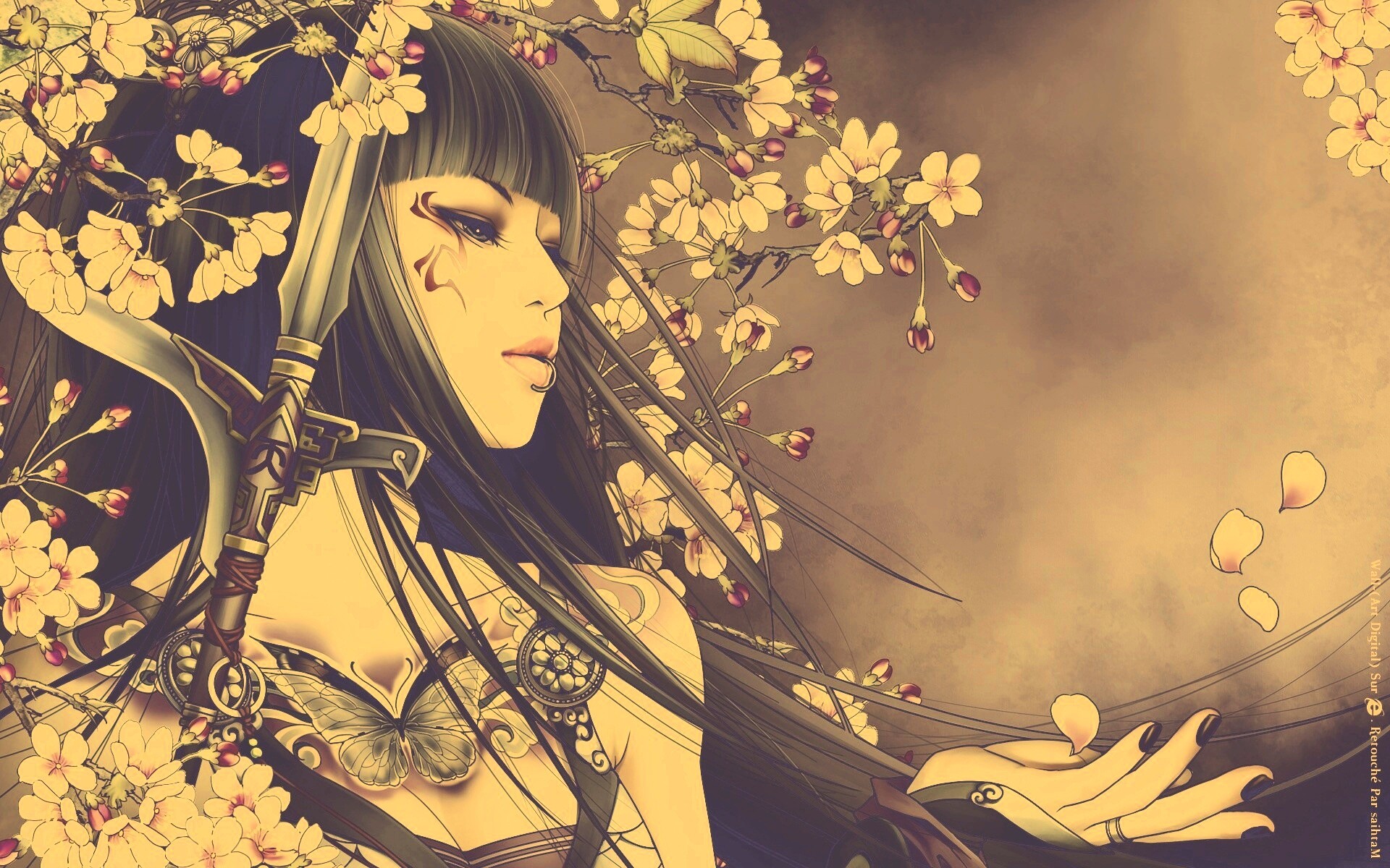 Элегантная девушка с оружием обои