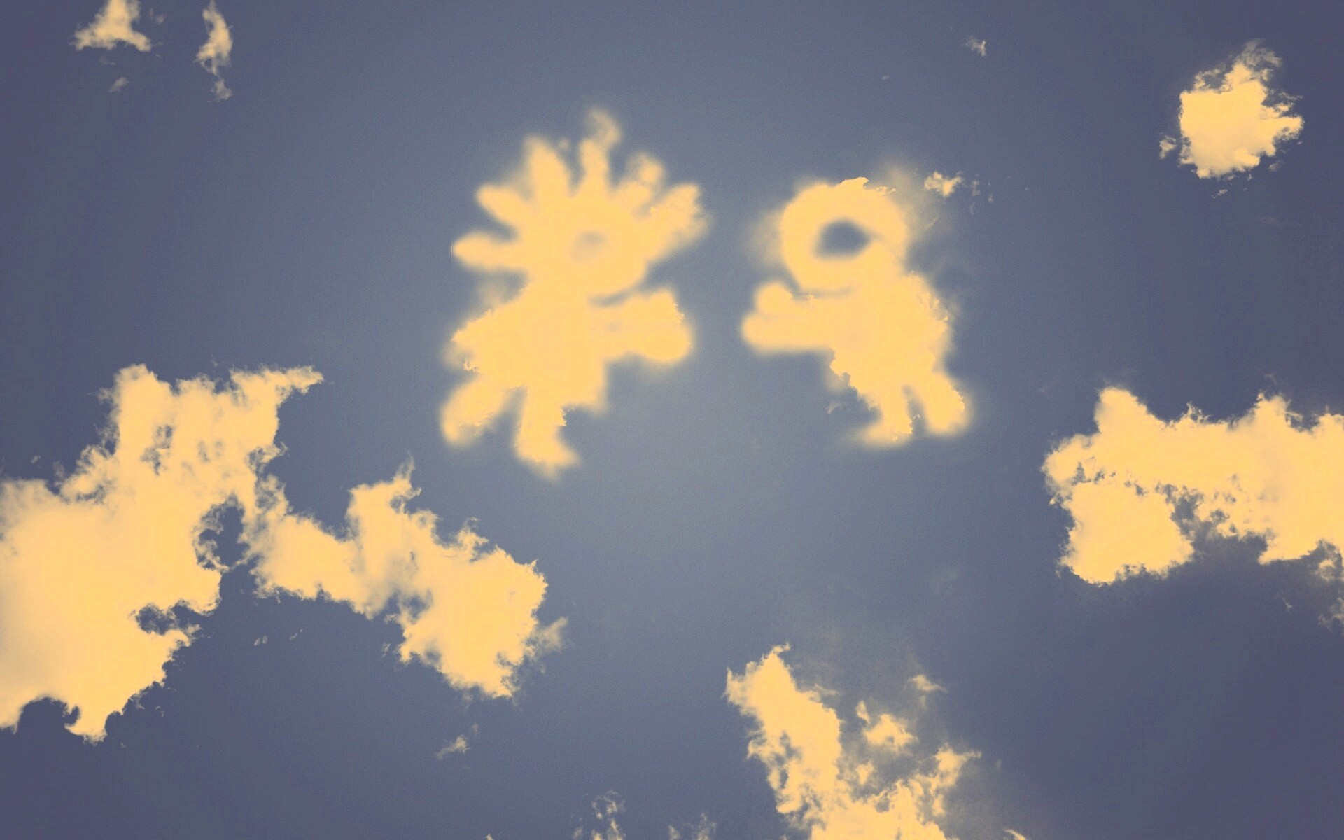 Фигуры из облакоа обои