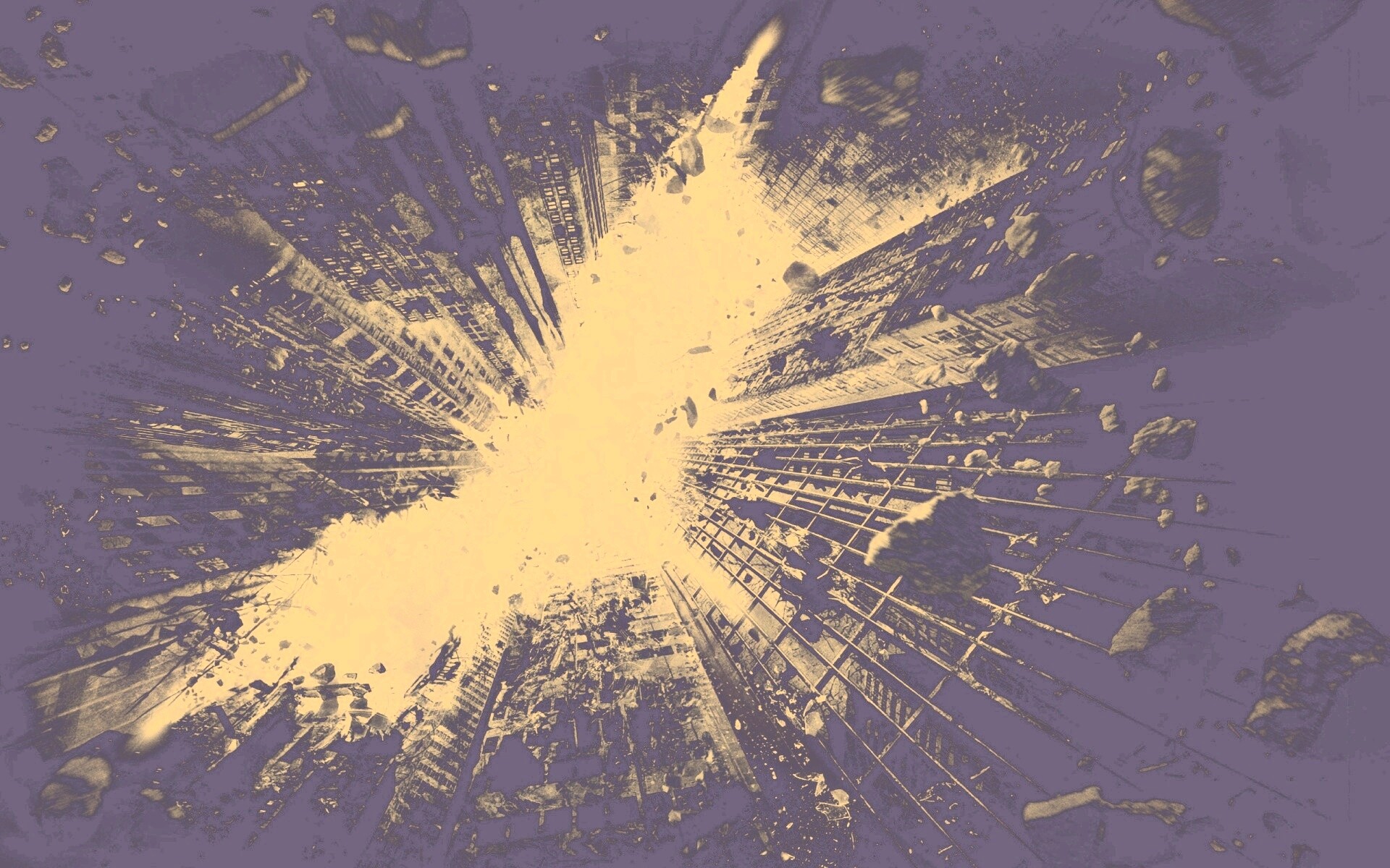 Темный рыцарь среди рушащегося мира обои