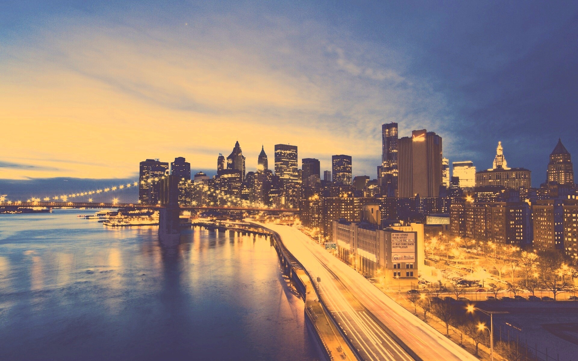 Город светит окнами в ночи обои