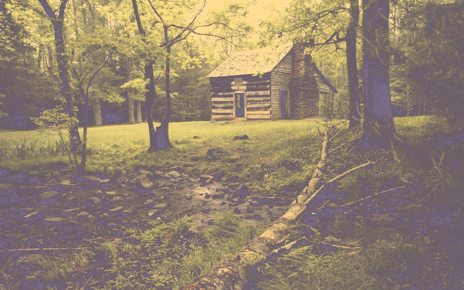 Домик в лесу обои
