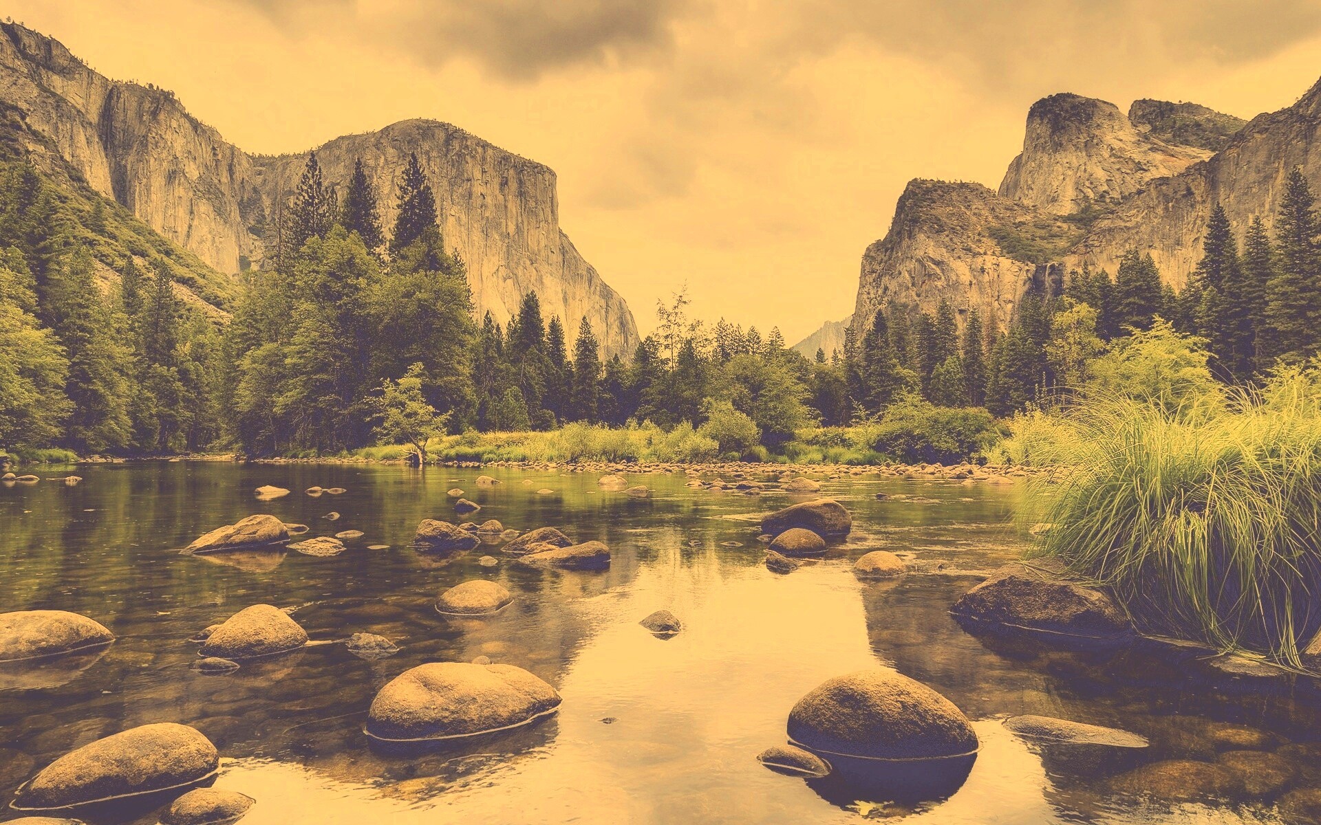 Мелкое русло реки обои