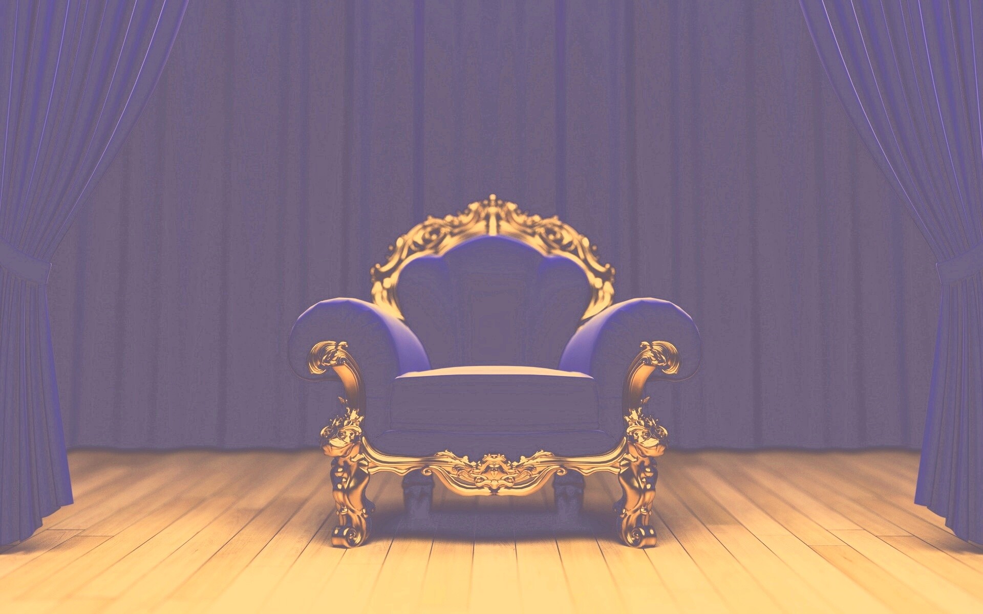 Королевское синее кресло обои