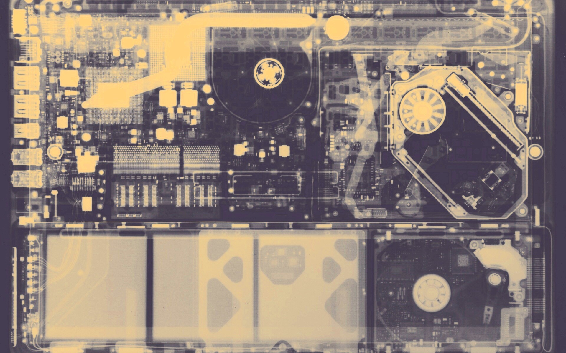 Рентгеновский снимок ноутбука обои