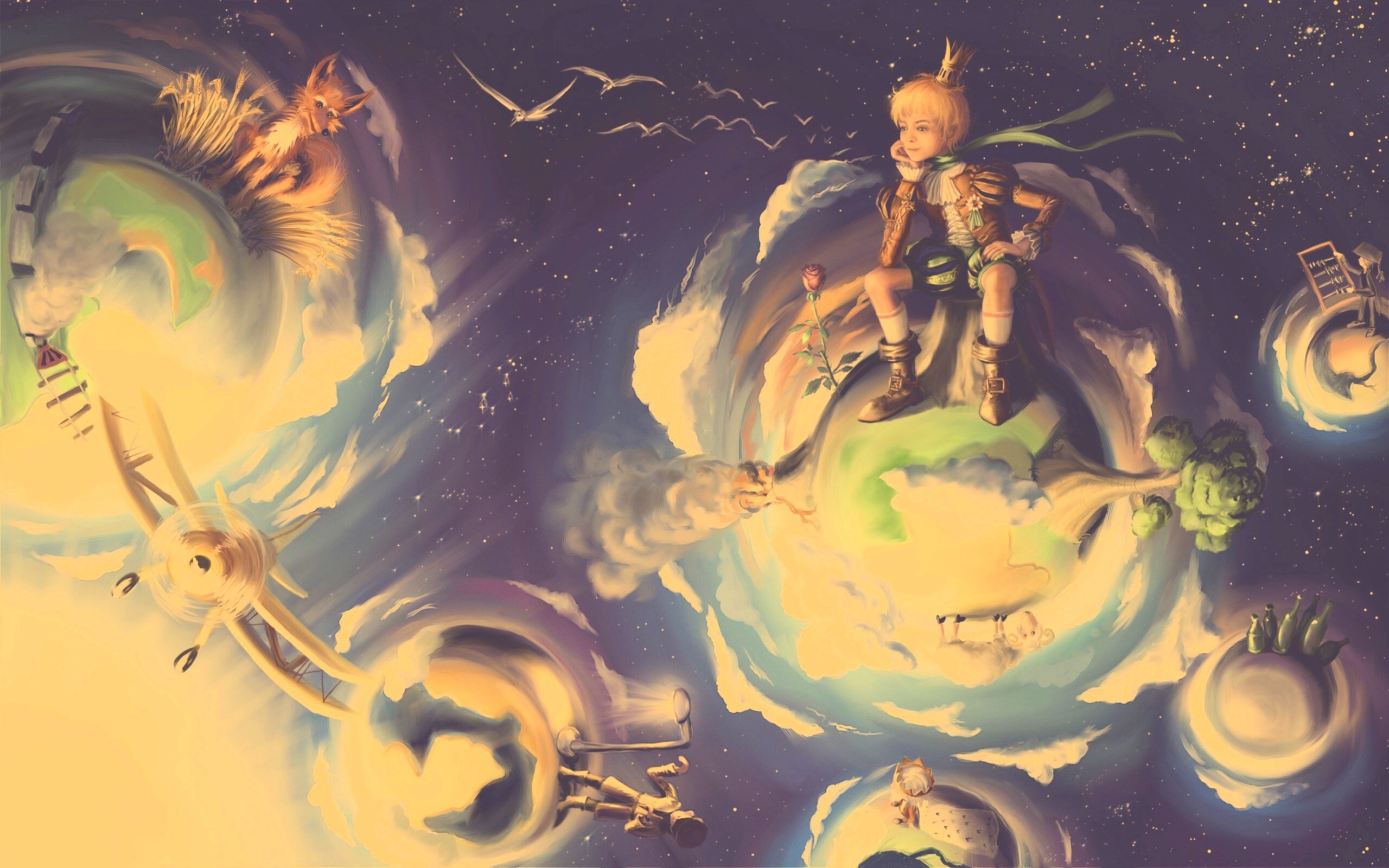 Арт на сказку Маленький Принц обои