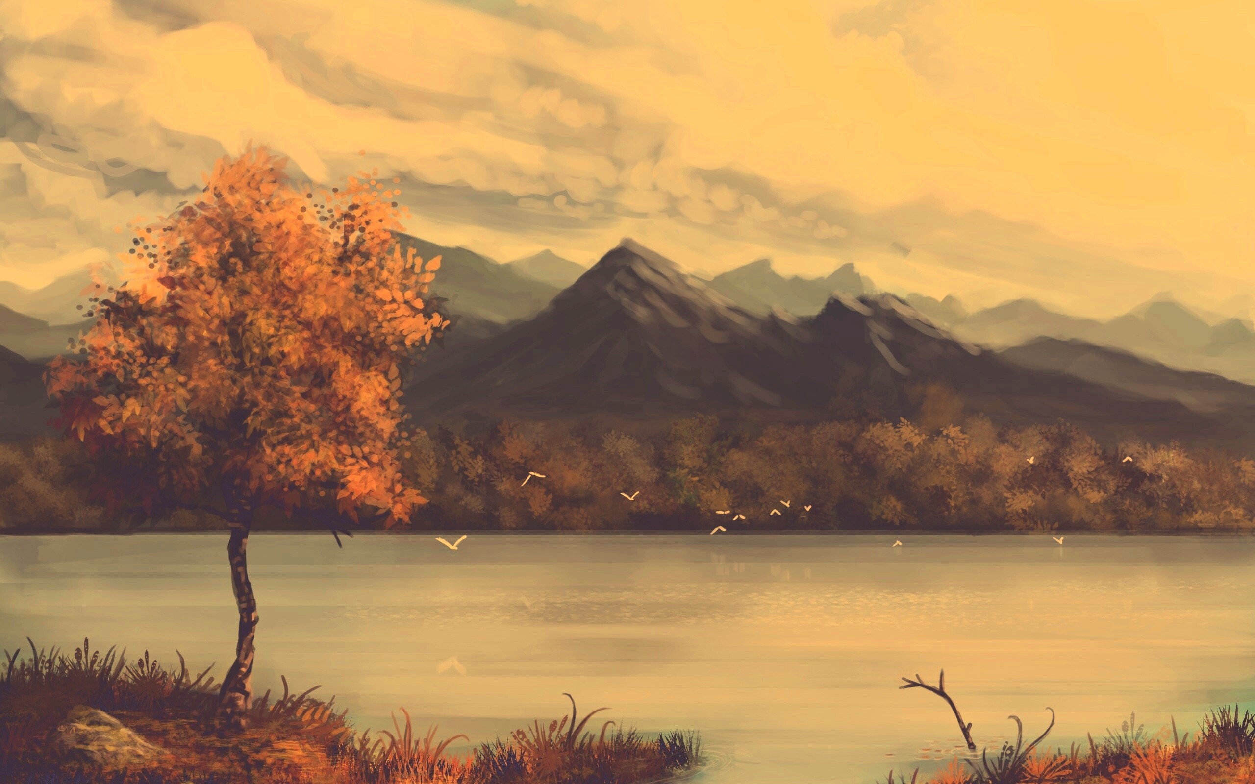 Осень в предгорье обои