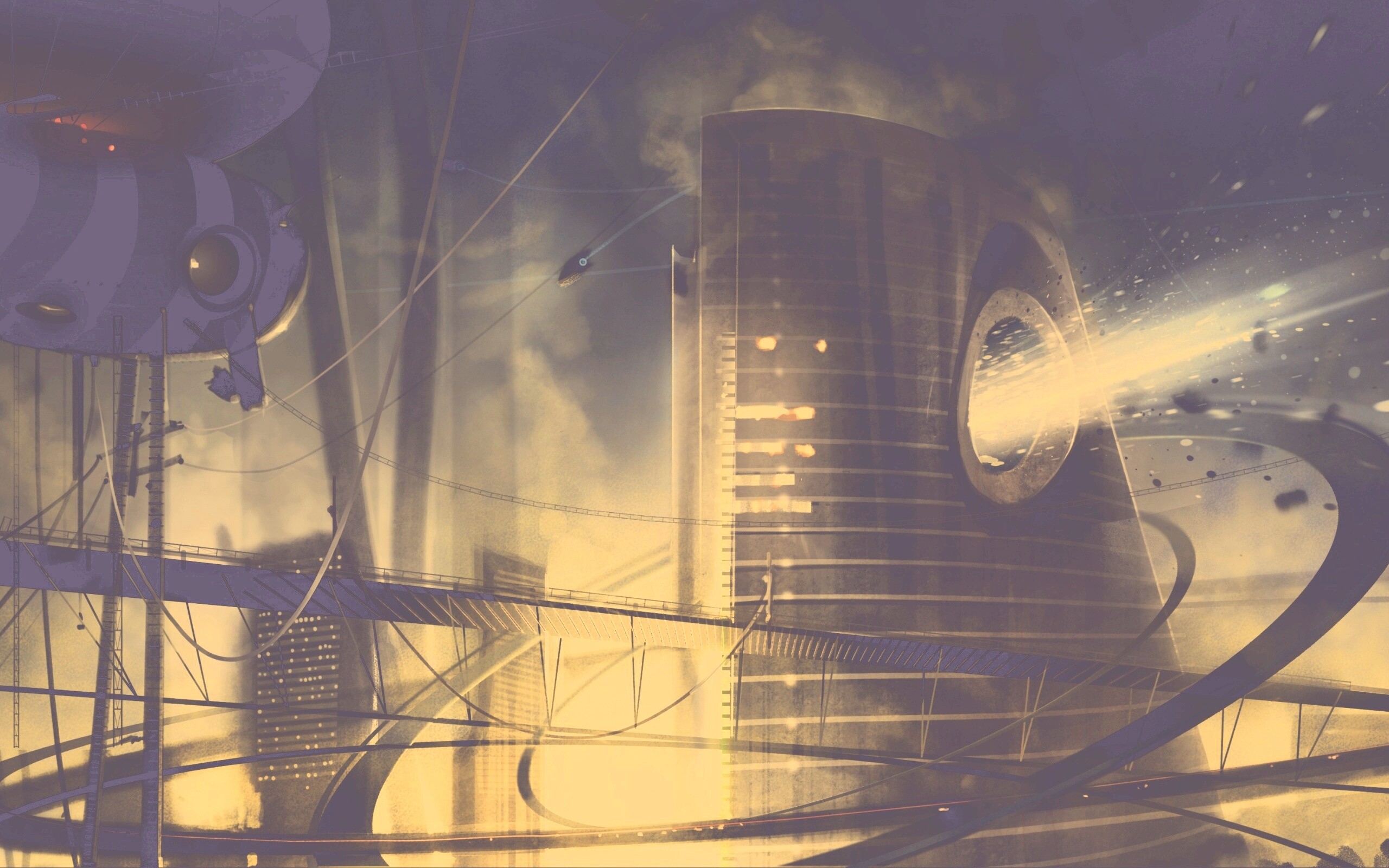 Выброс в городе будущего обои