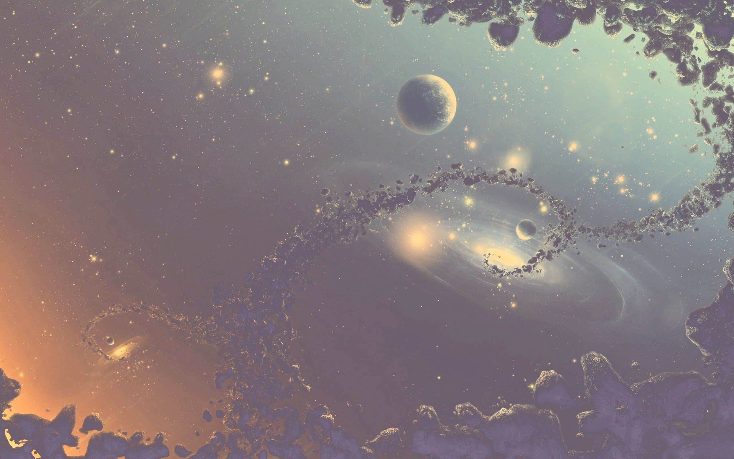 Причудливый пояс астероидов обои