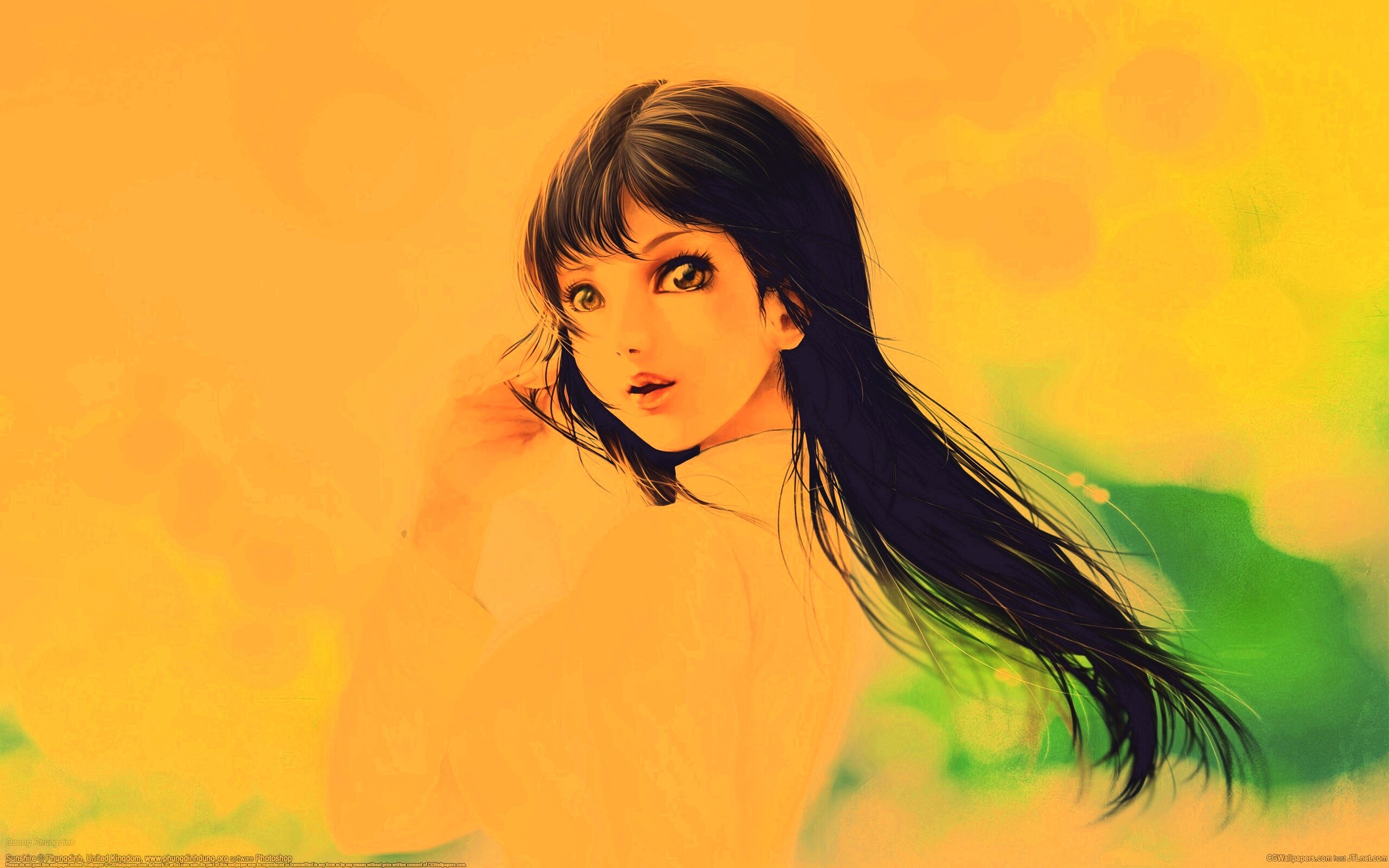 Девушка вполоборота обои