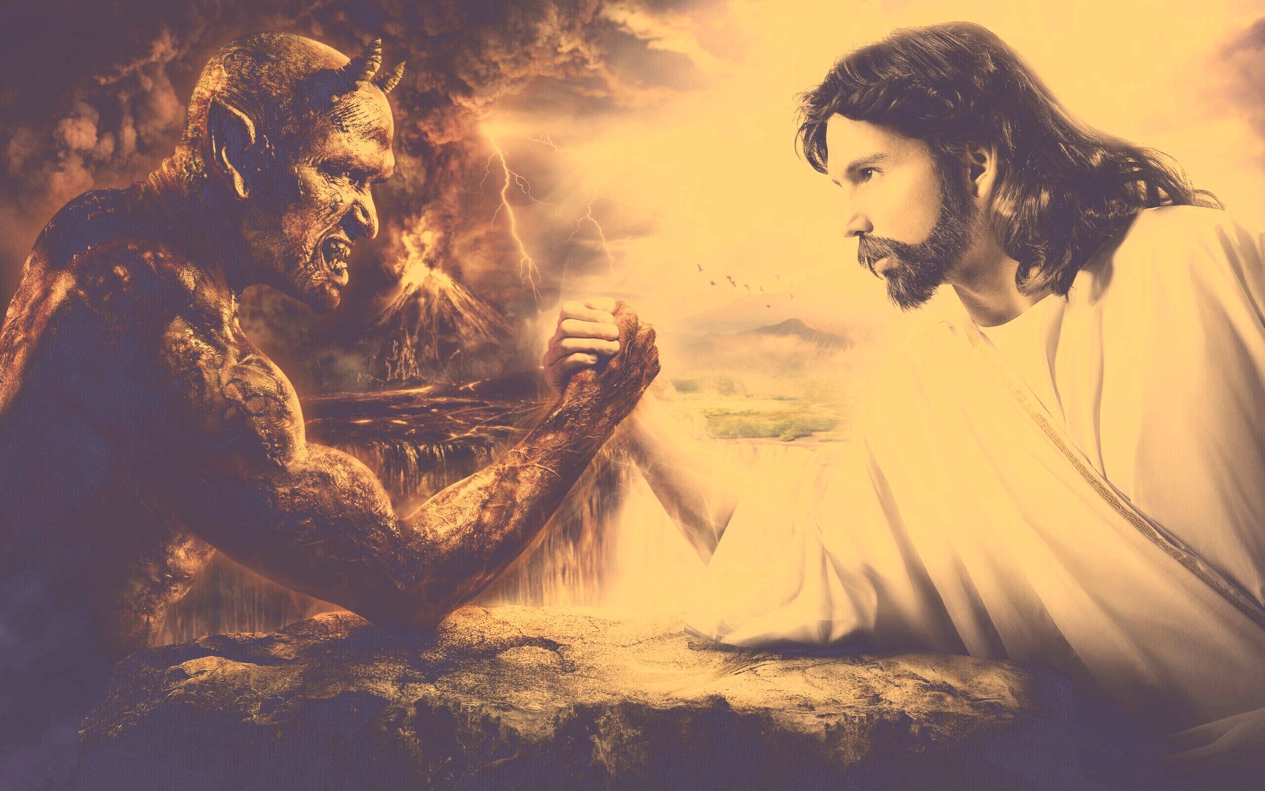 Дьявол против Бога обои