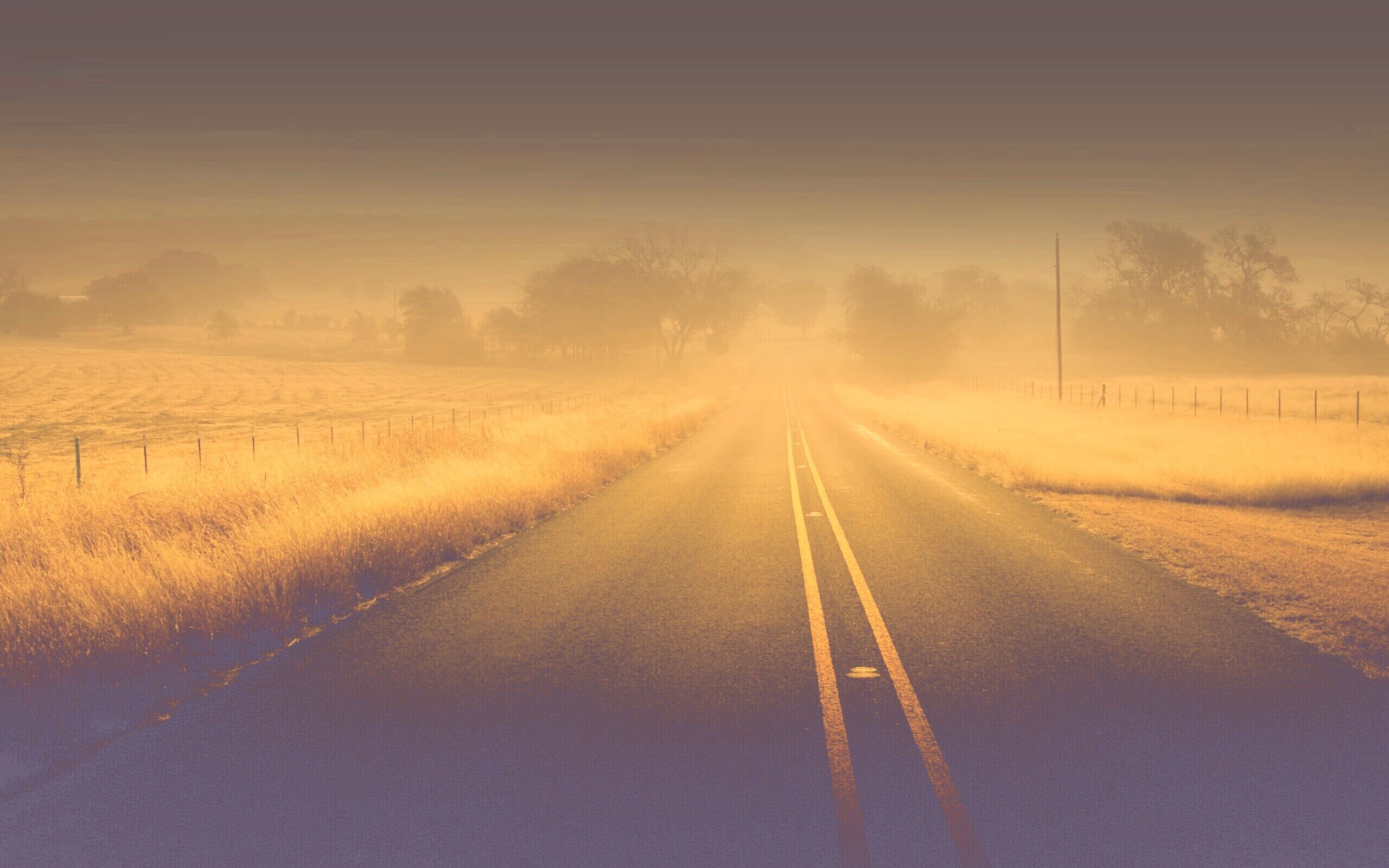 Туманная дорога обои