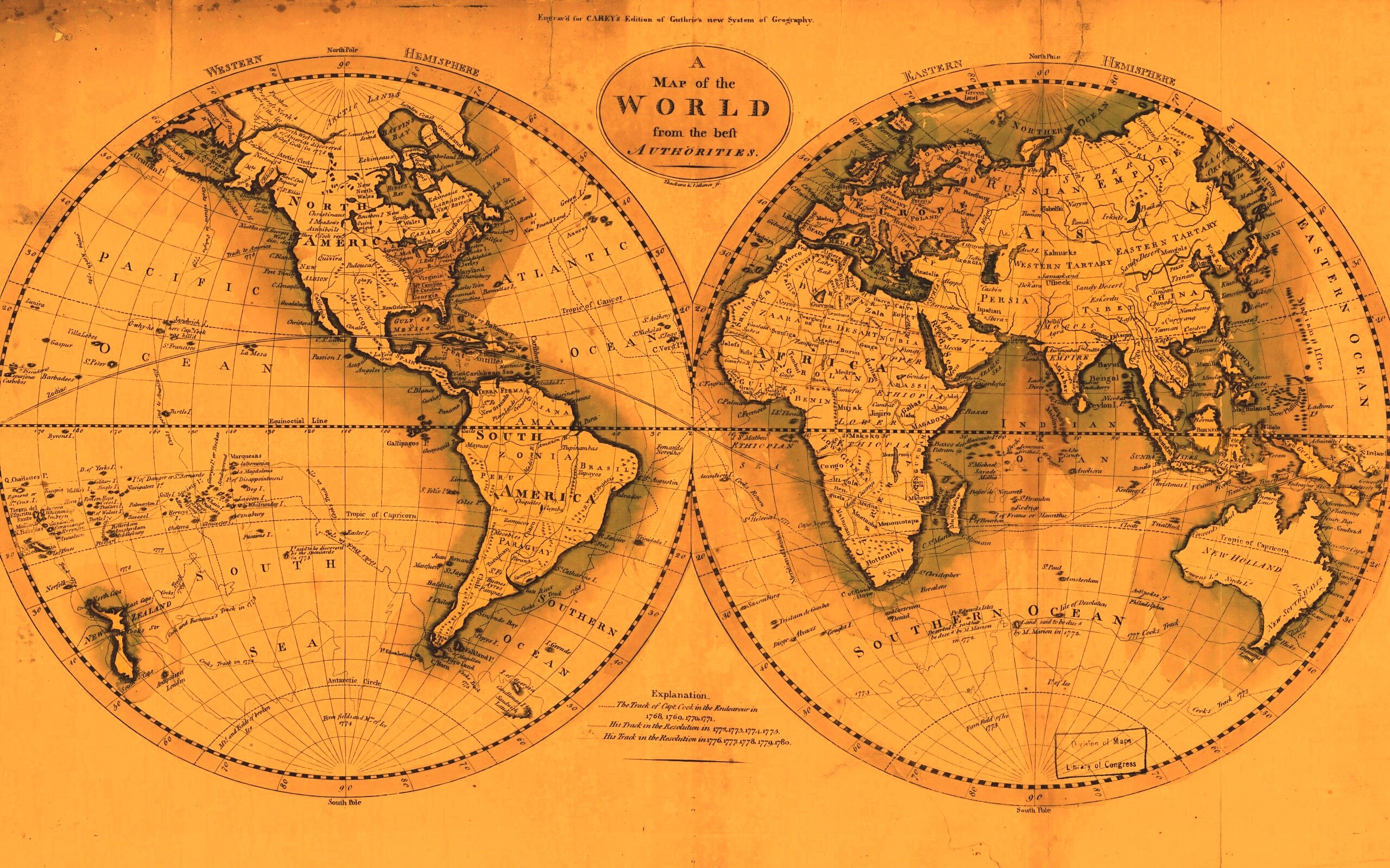 Старинная карта мира обои