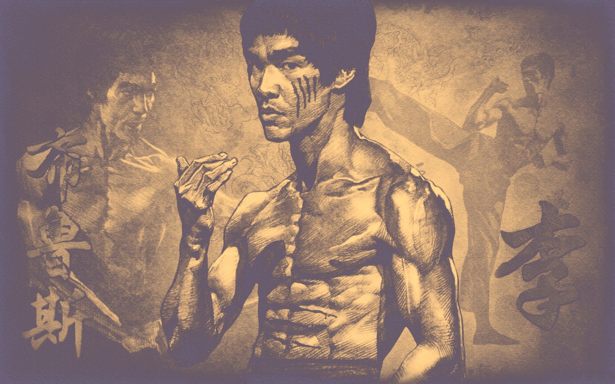 Портрет Брюса Ли обои