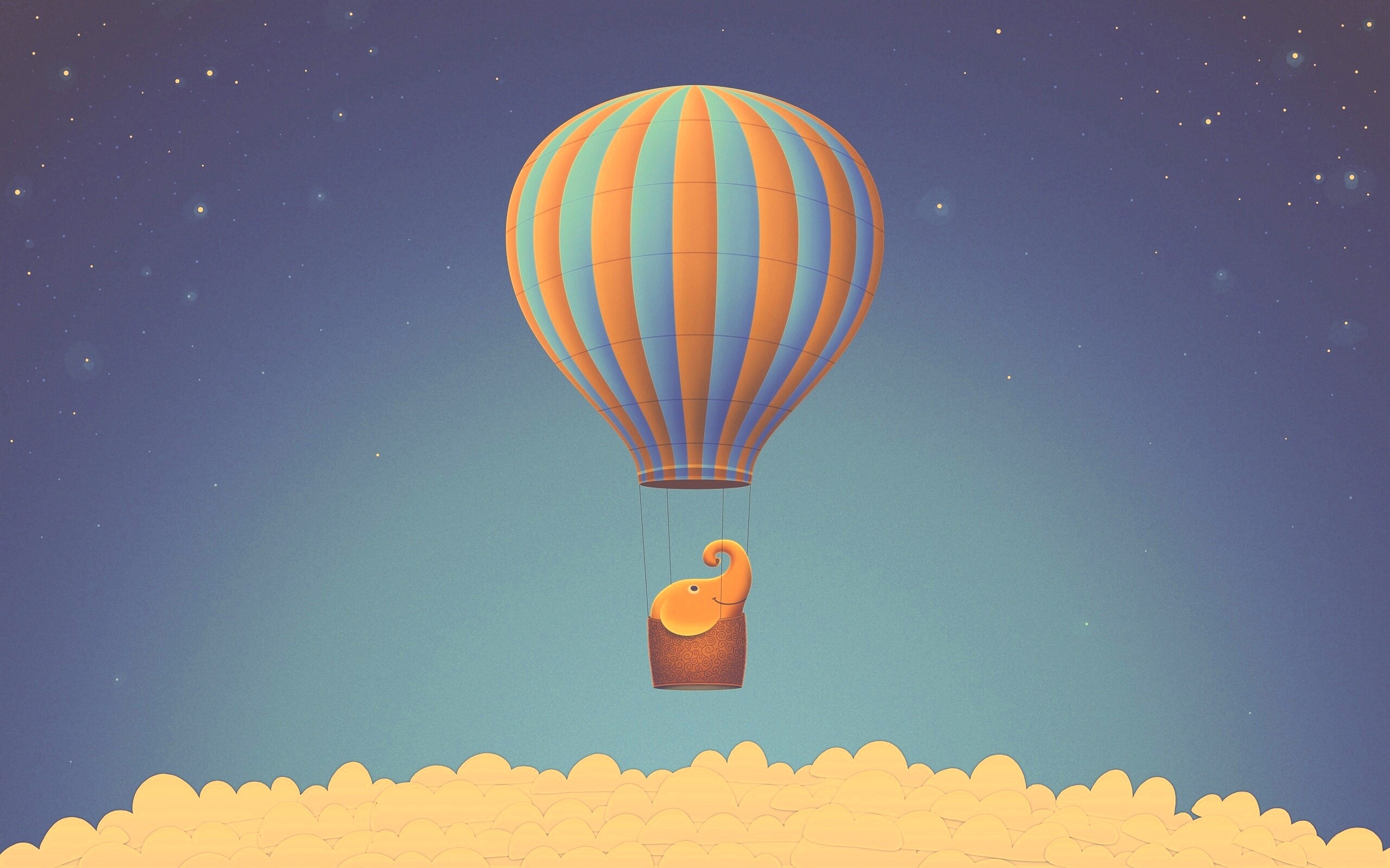 Слон на воздушном шаре обои