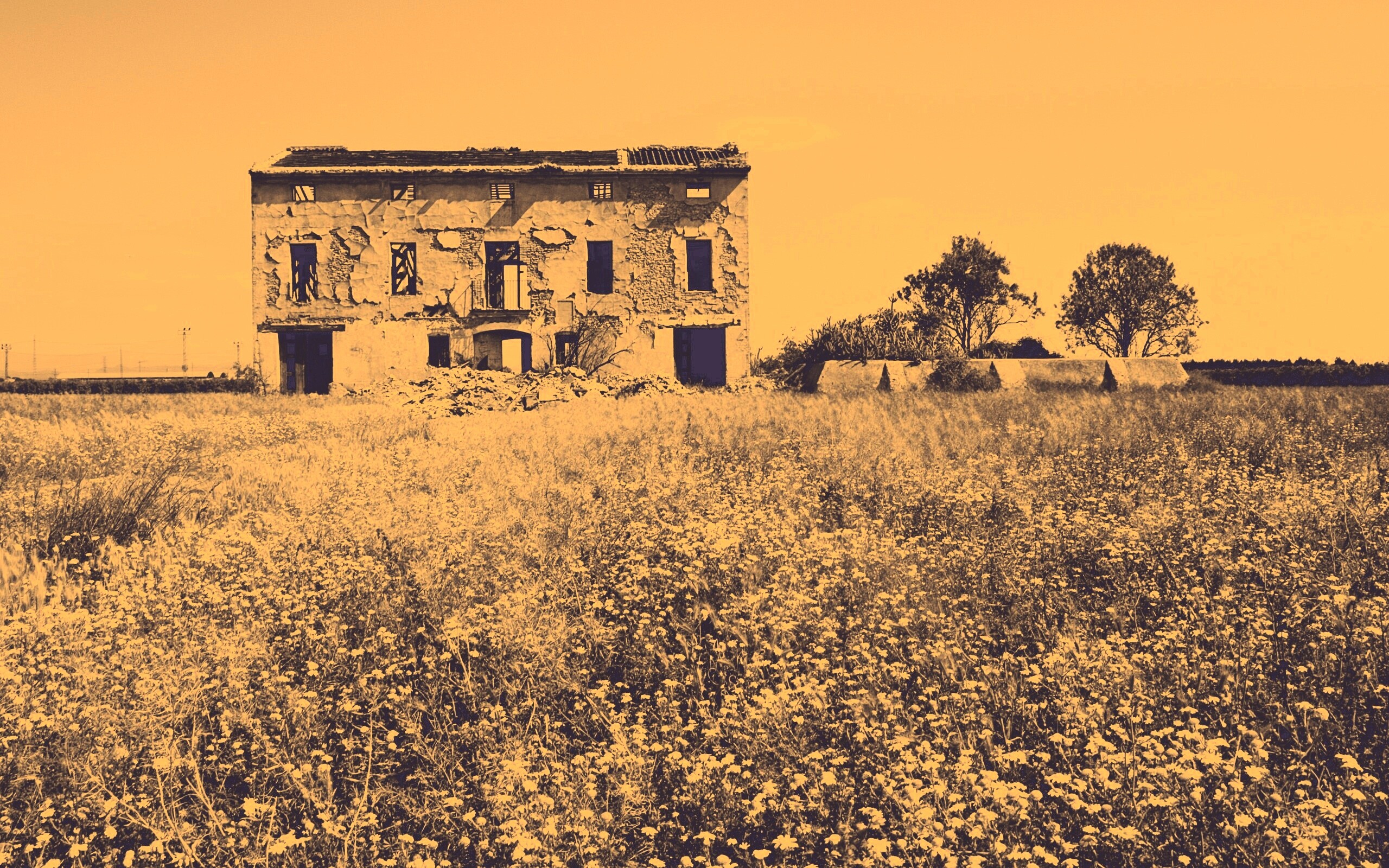 Руины жилого дома обои
