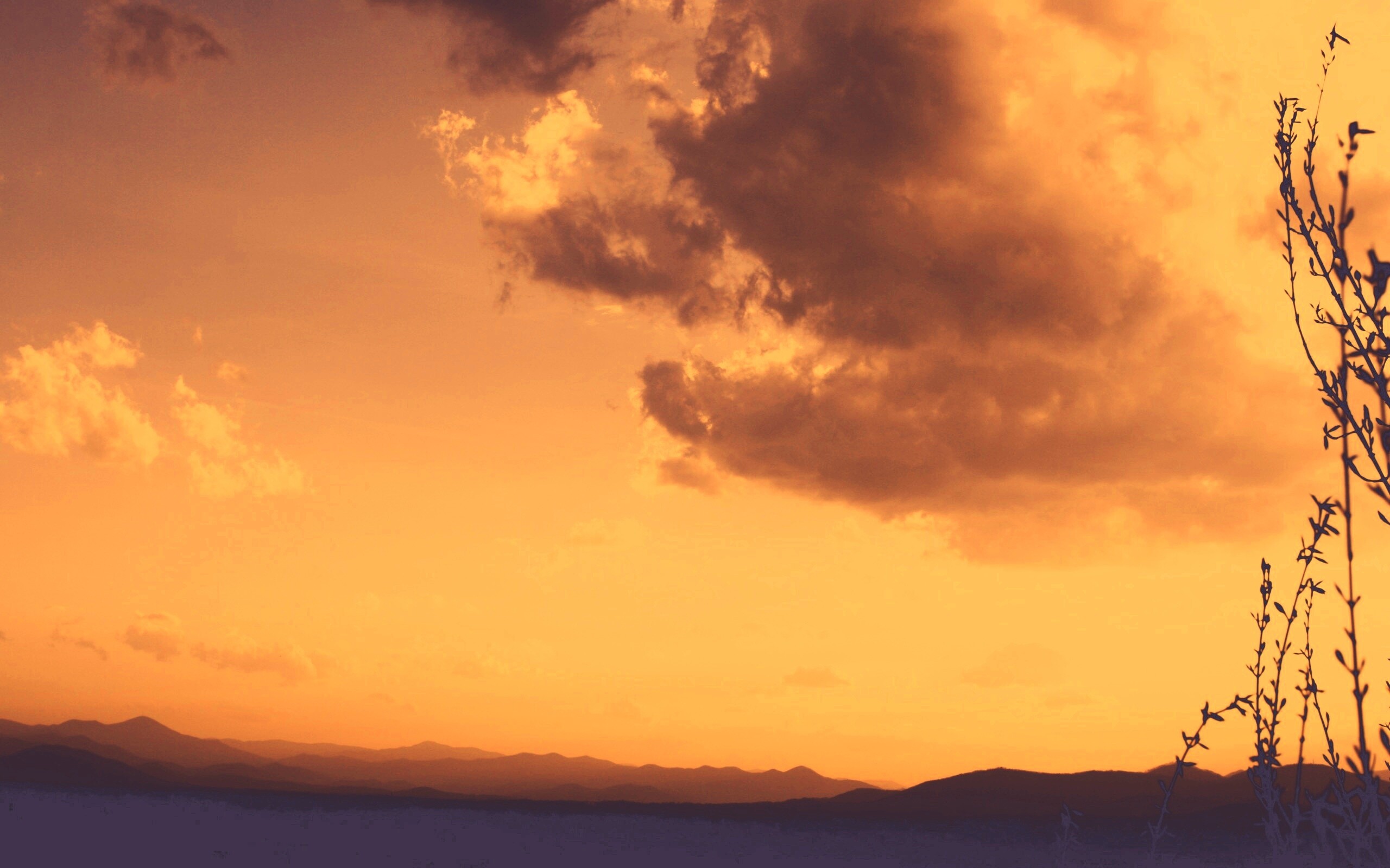 Горный закат обои